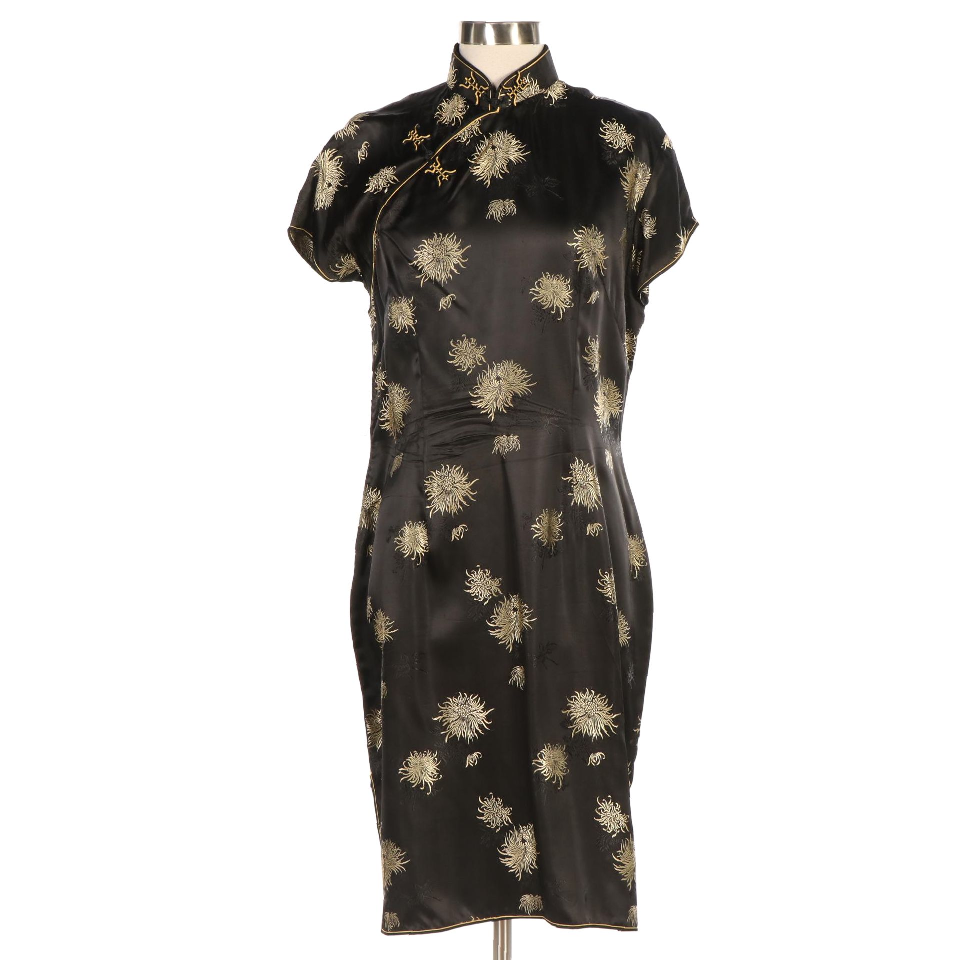Spider Chrysanthemum Brocade Cheongsam Dress