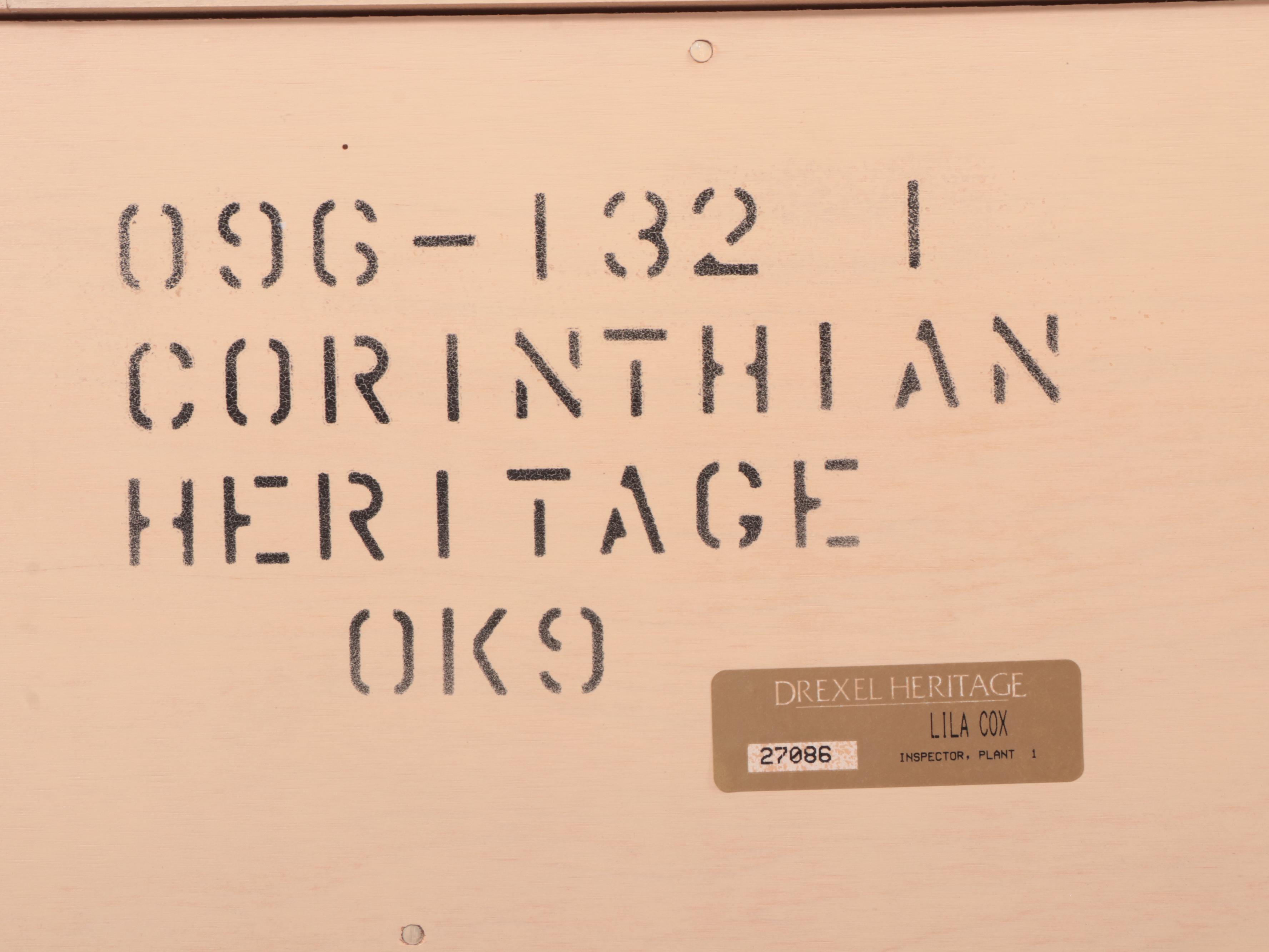 Drexel Heritage "Corinthian" Ash and Olive Ash Burl Nine-Drawer Chest