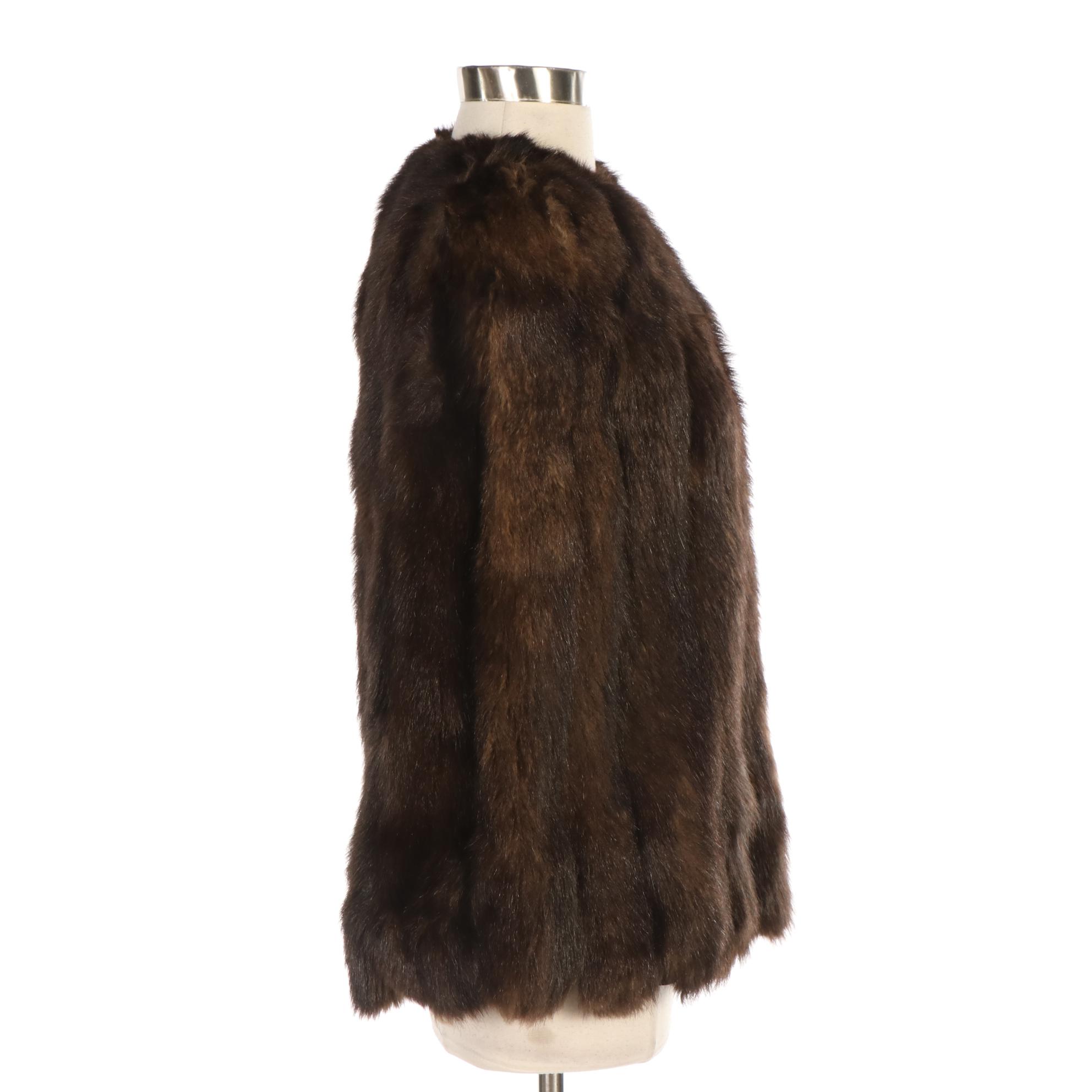 Natural Dark Brown Beaver Fur Stole