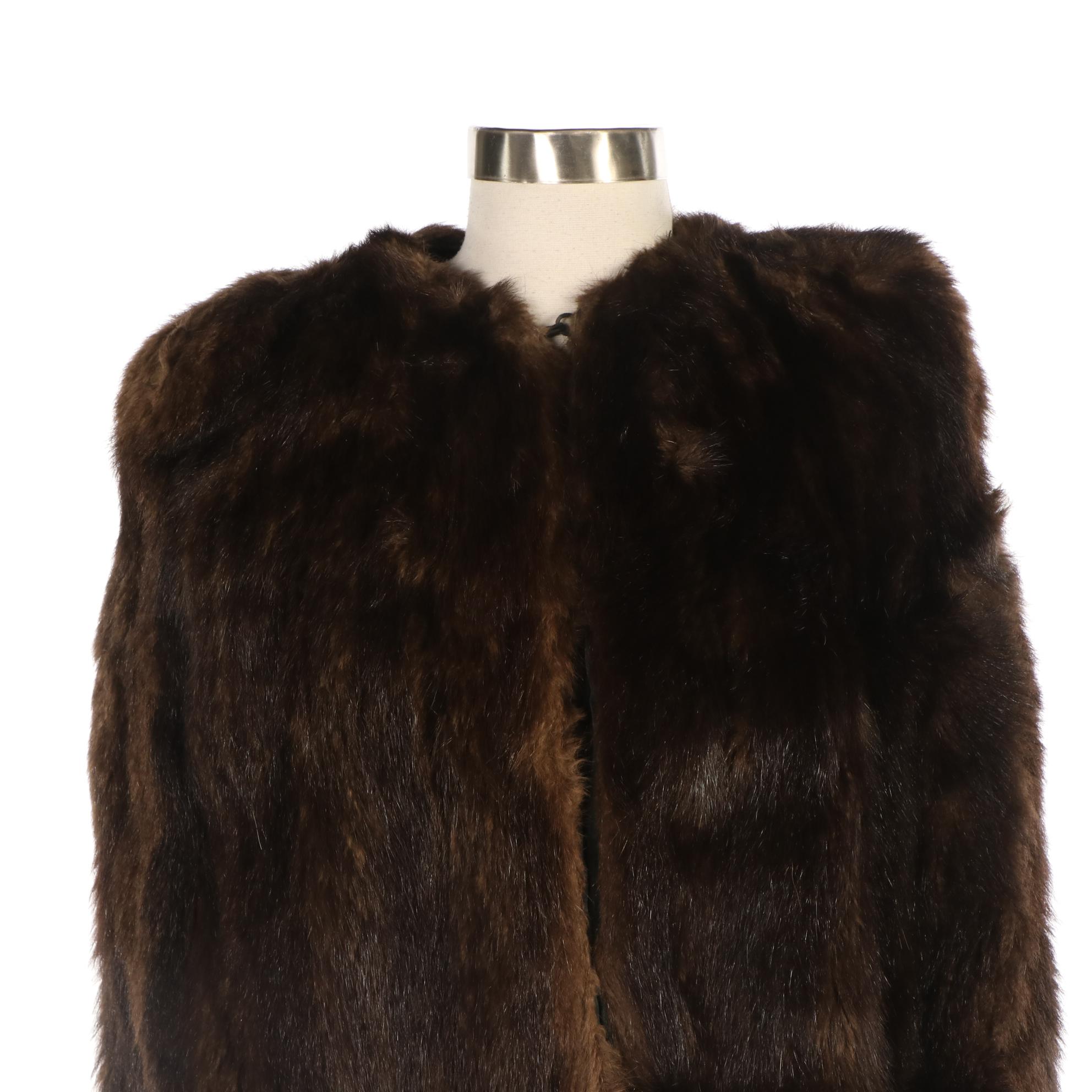 Natural Dark Brown Beaver Fur Stole