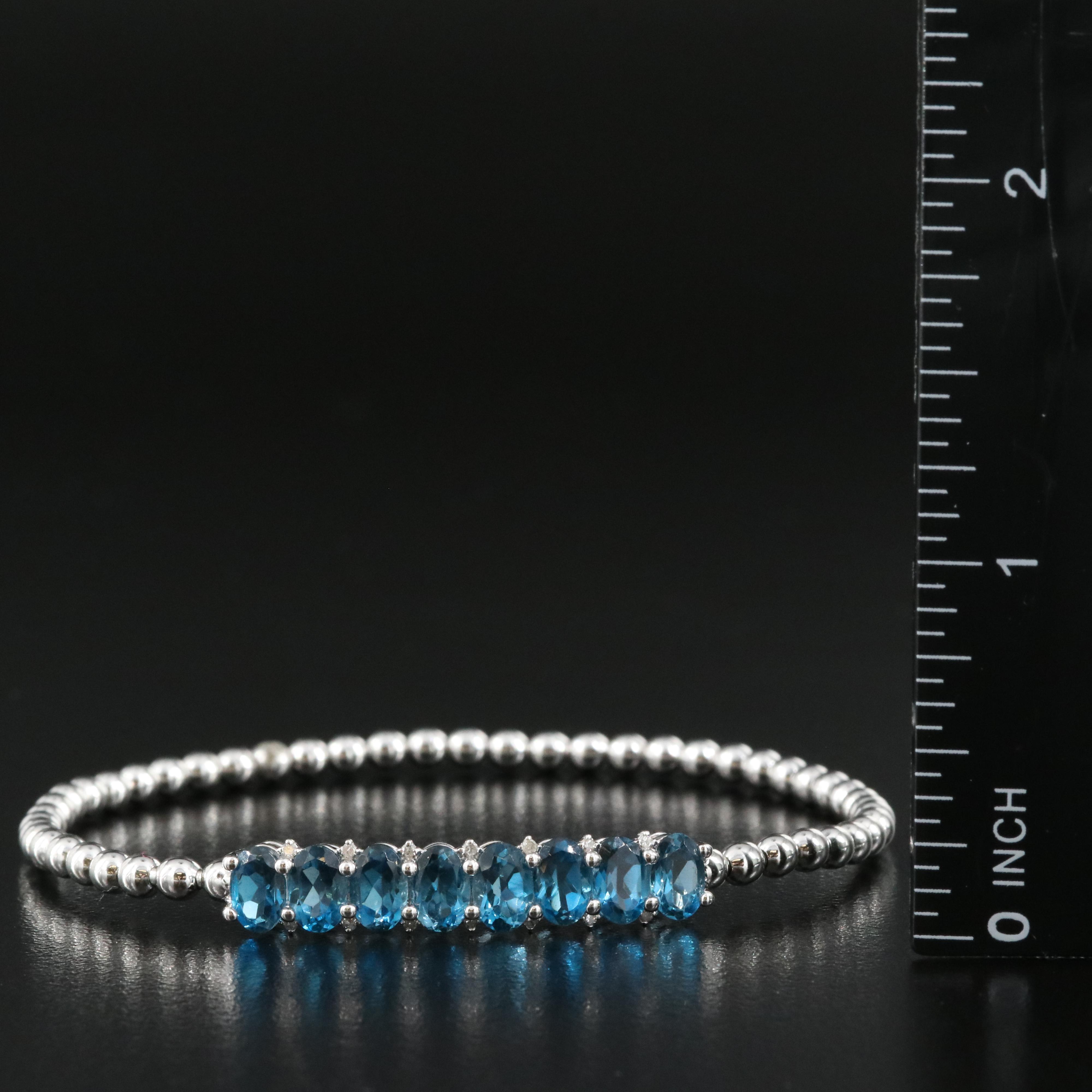 Sterling London Blue Topaz and Diamond Bracelet