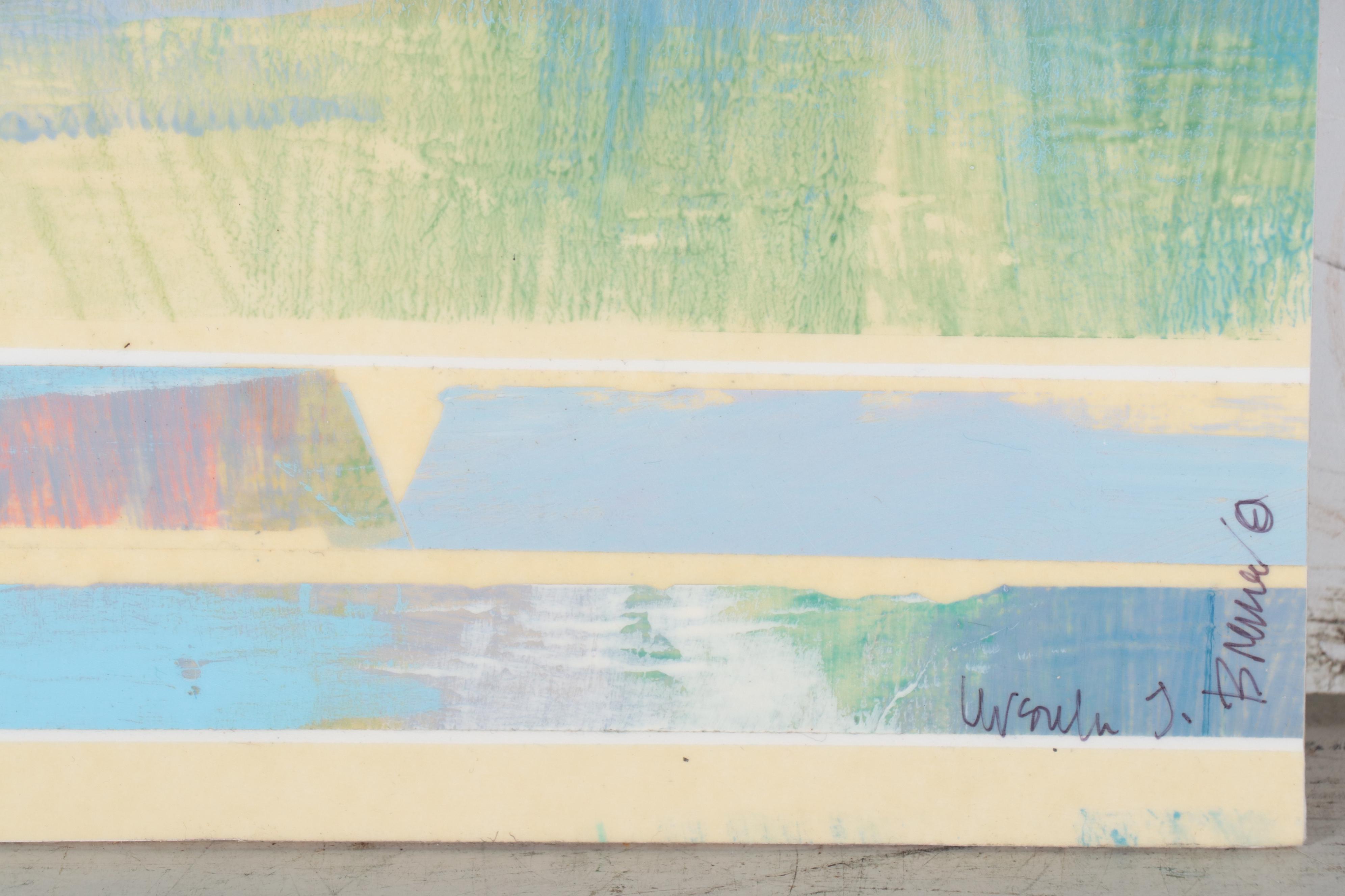 Ursula J. Brenner Abstract Mixed Media Painting, 21st Century