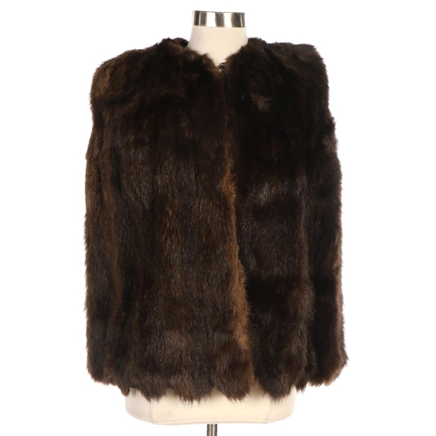 Natural Dark Brown Beaver Fur Stole