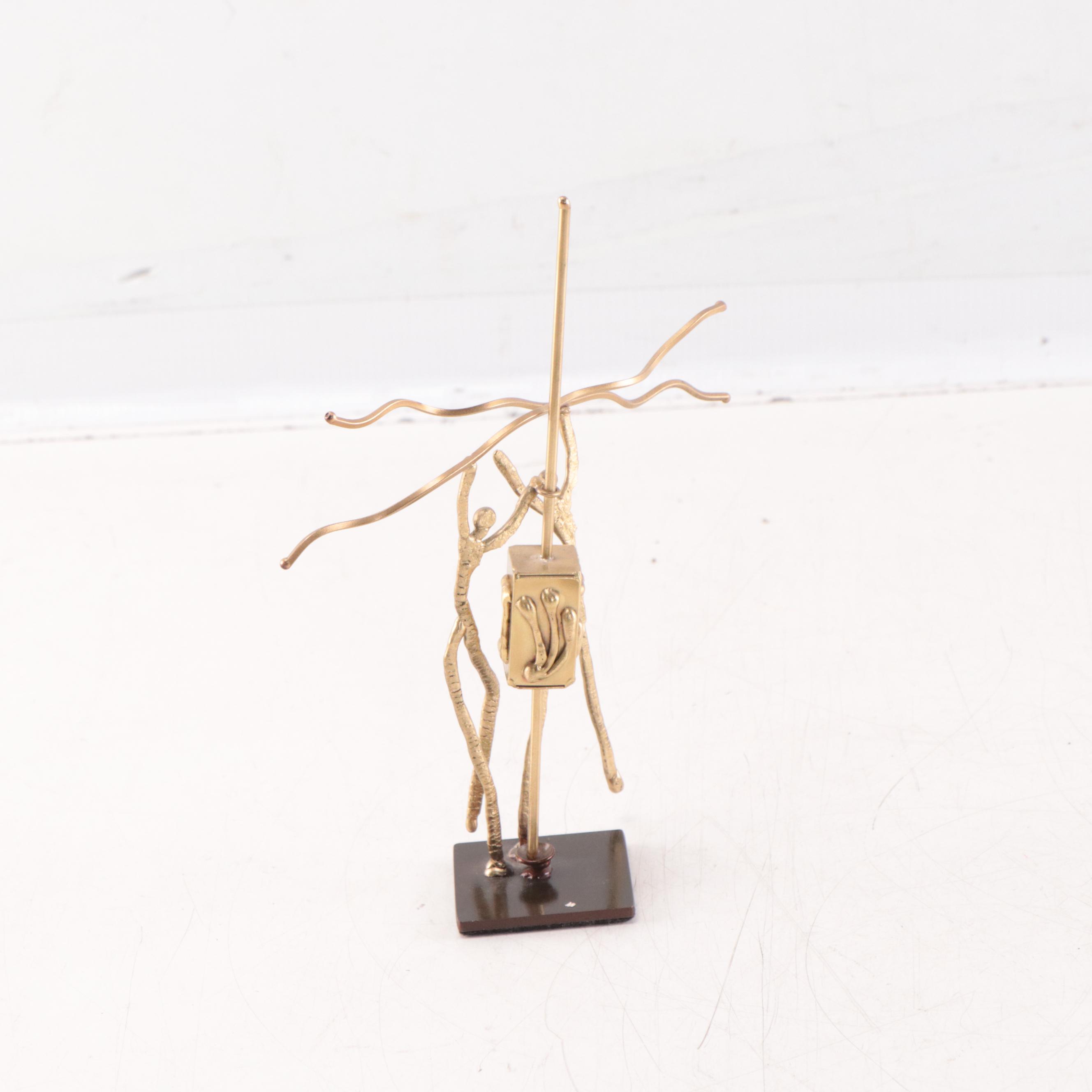 Abstract Figural Metal Sculpture With Dreidel