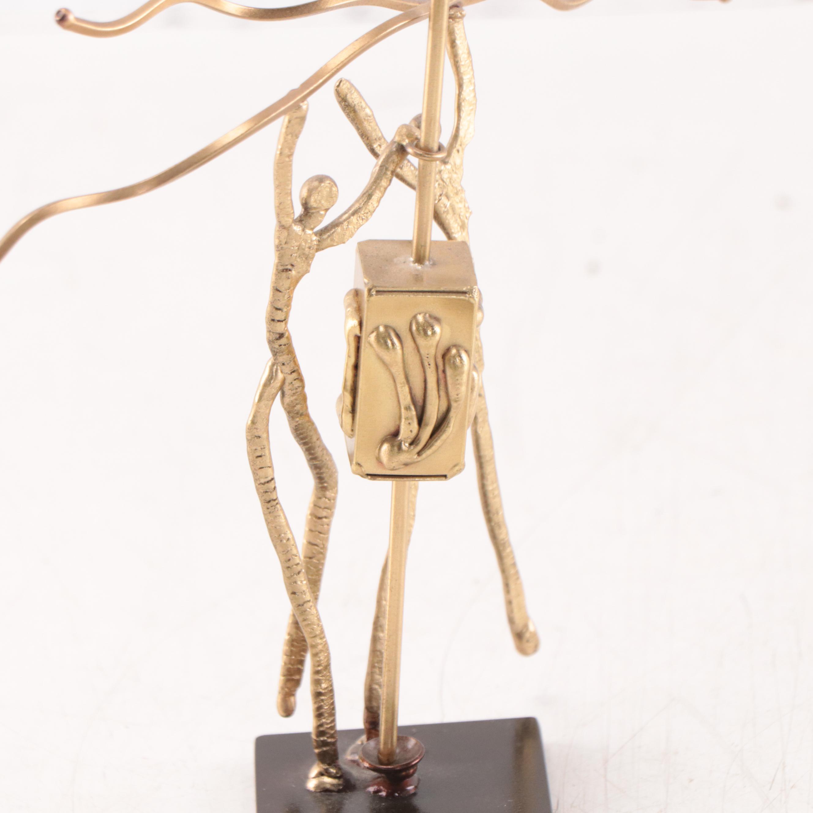 Abstract Figural Metal Sculpture With Dreidel