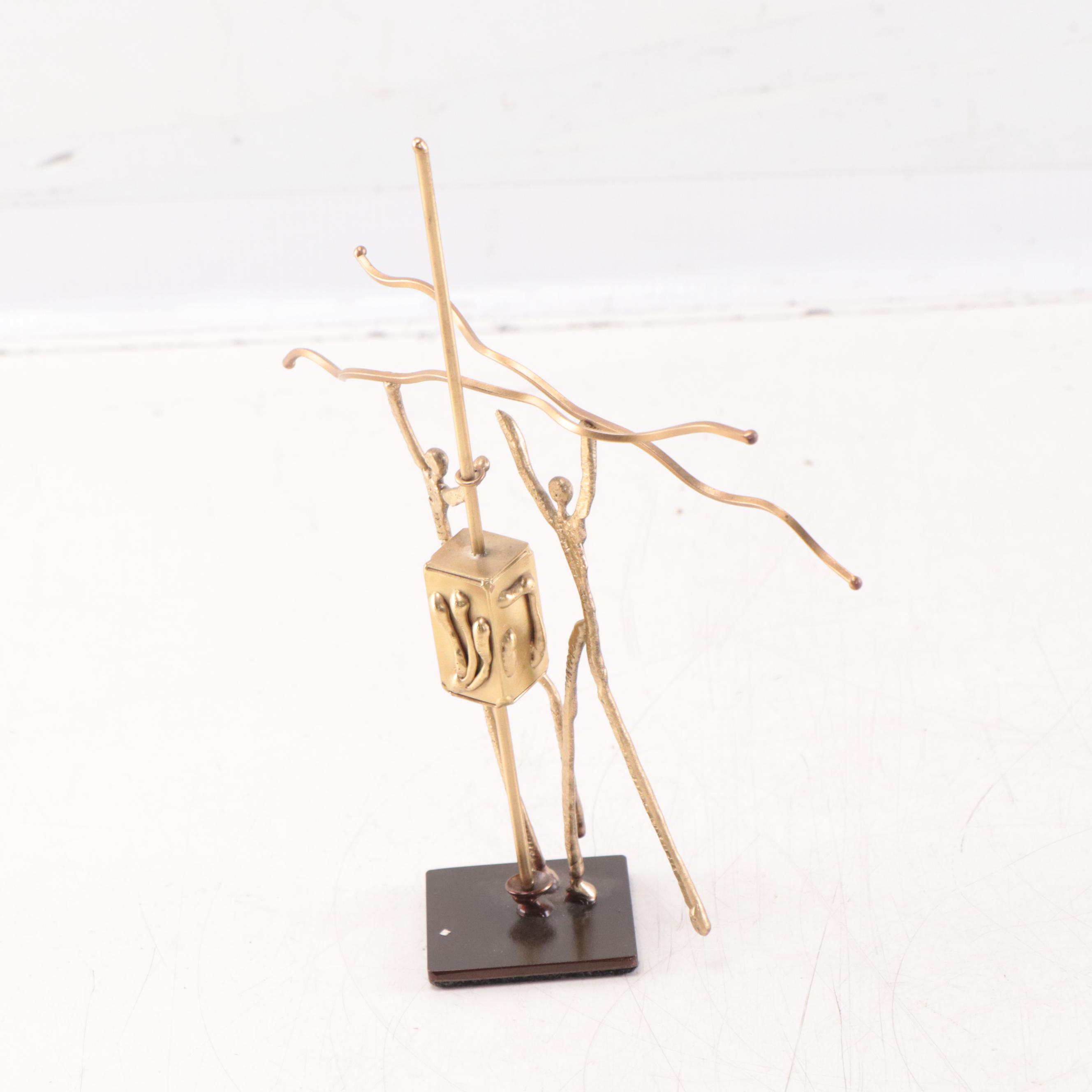Abstract Figural Metal Sculpture With Dreidel