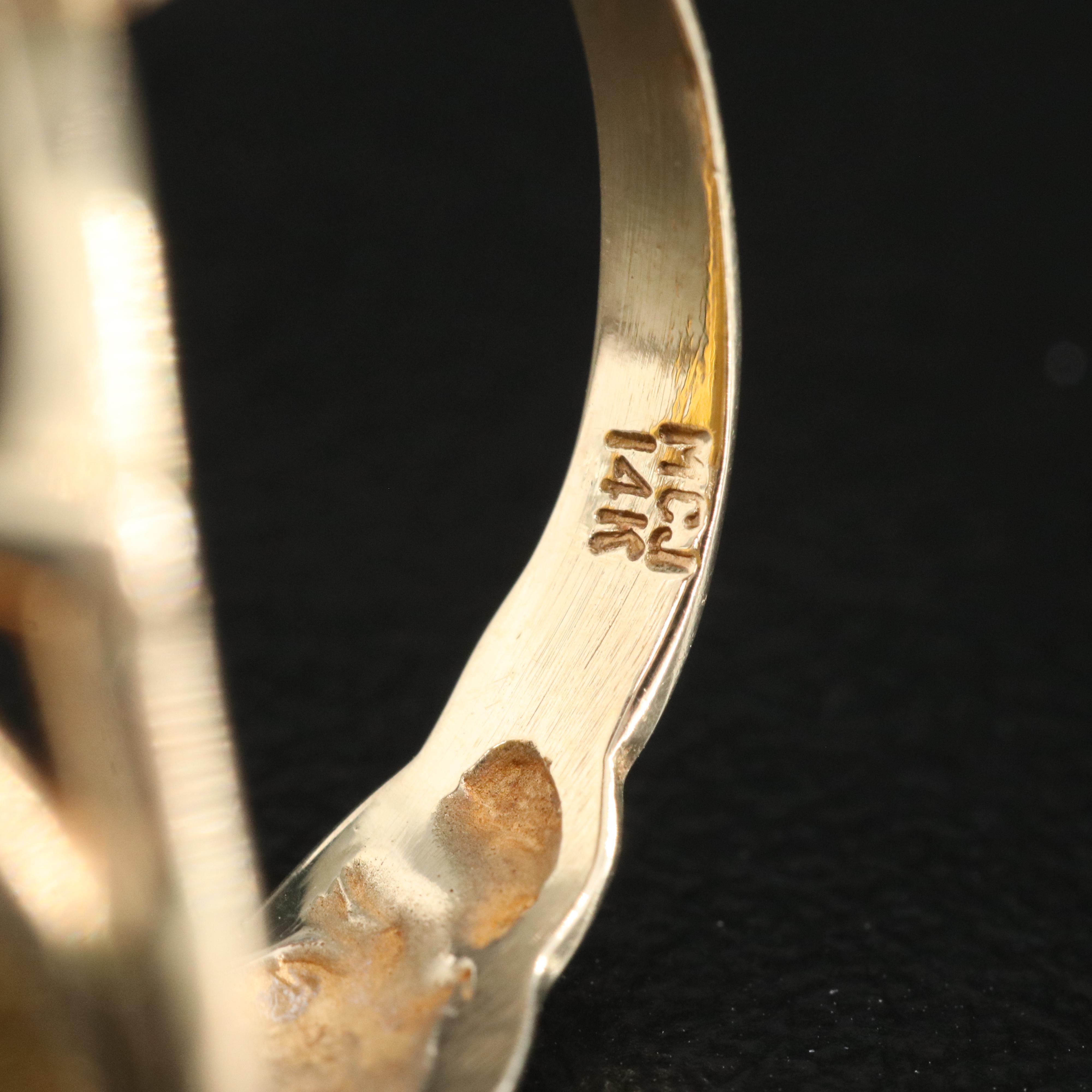 14K Ring with 1989 Isle of Man 1/25th Crown Persian Cat Coin