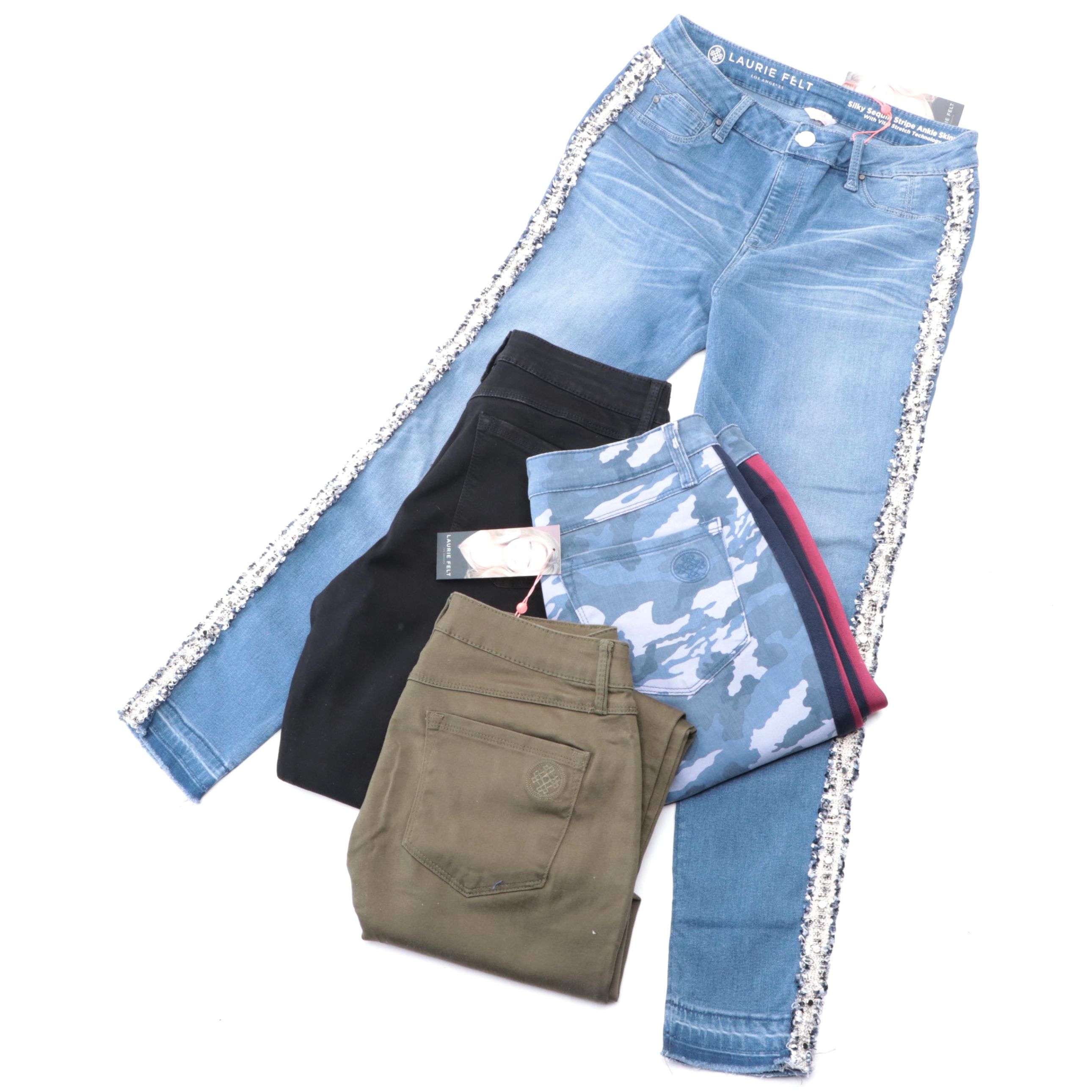 Laurie Felt Colored and Embellished Skinny Jeans