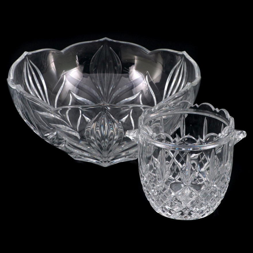 Lenox Crystal Bowl with Other Glass Champagne Ice Bucket