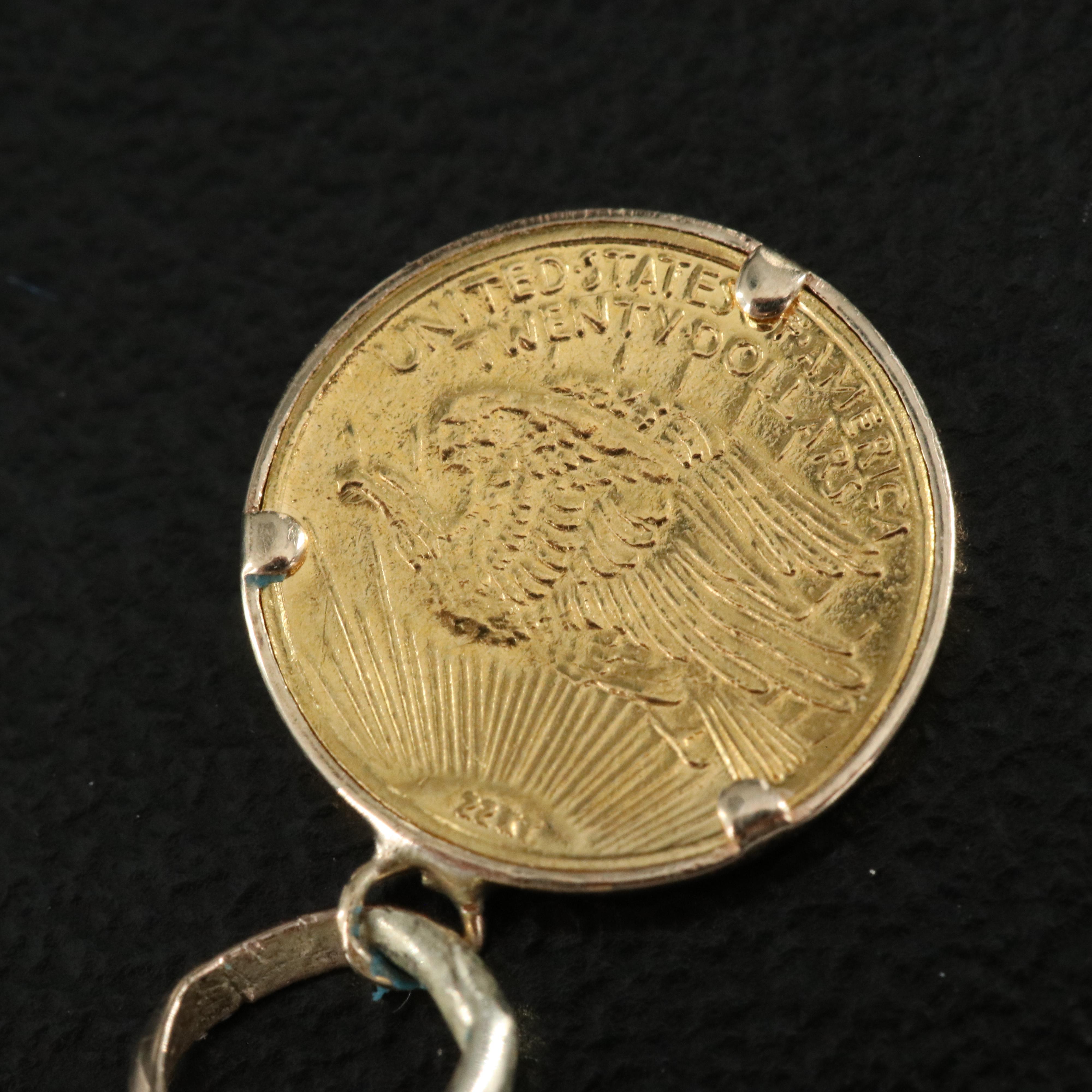 14K and 10K Pendants Including Miniature Saint-Gaudens Double Eagle Replica Coin