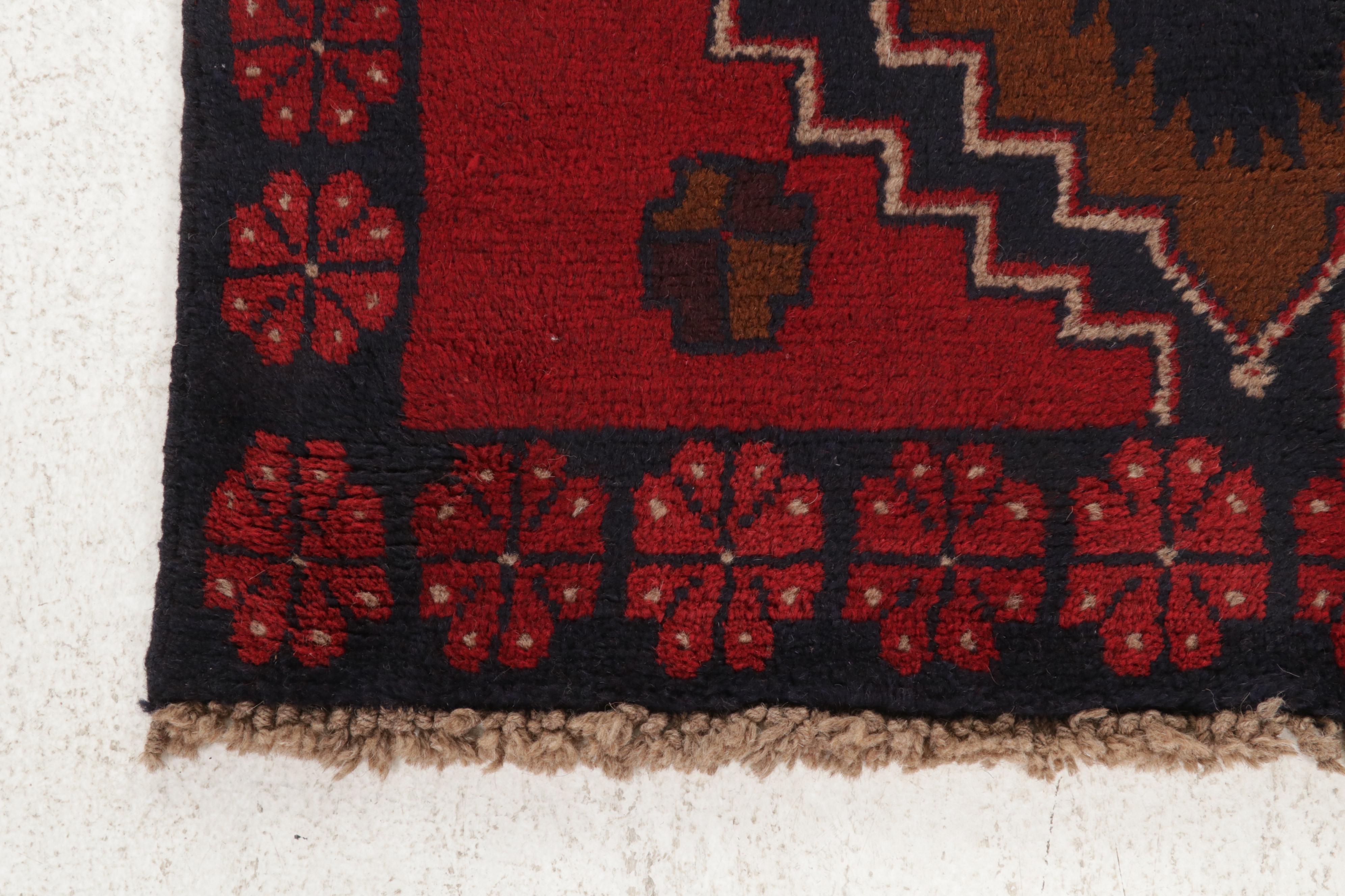 3'4 x 6'2 Hand-Knotted Afghan Teimani Area Rug