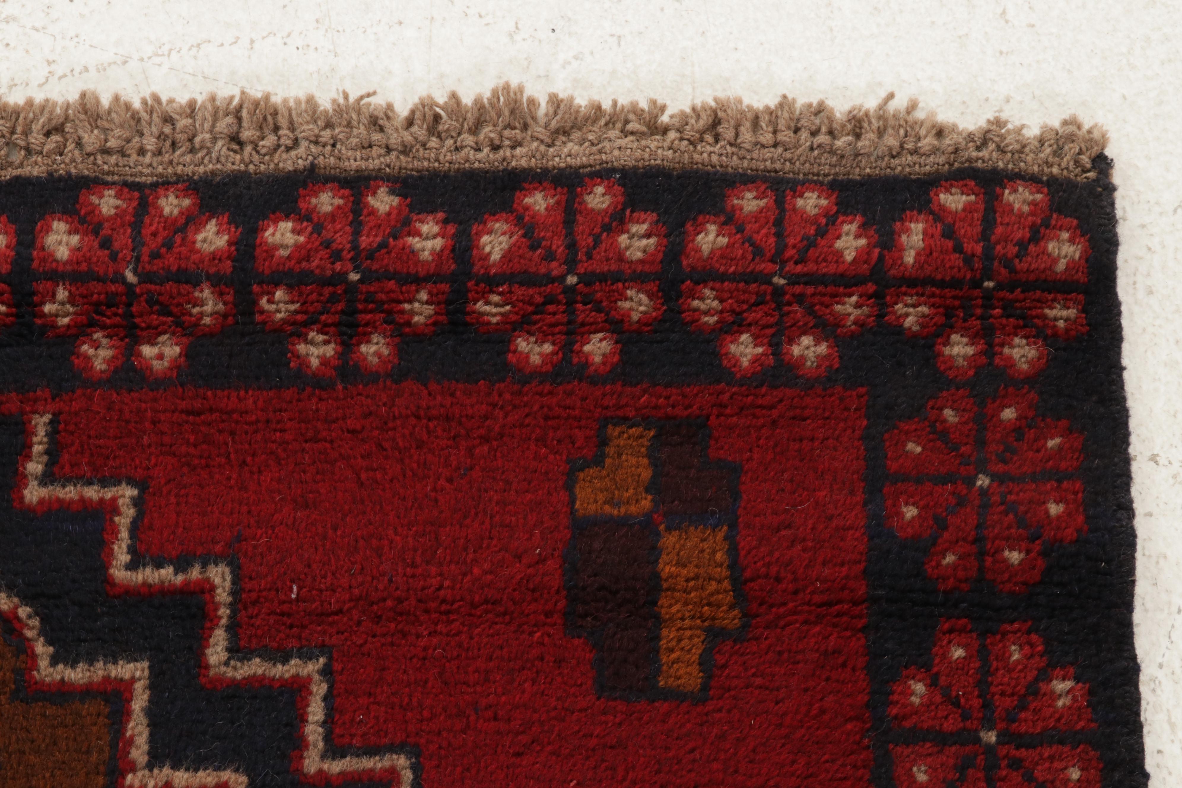 3'4 x 6'2 Hand-Knotted Afghan Teimani Area Rug