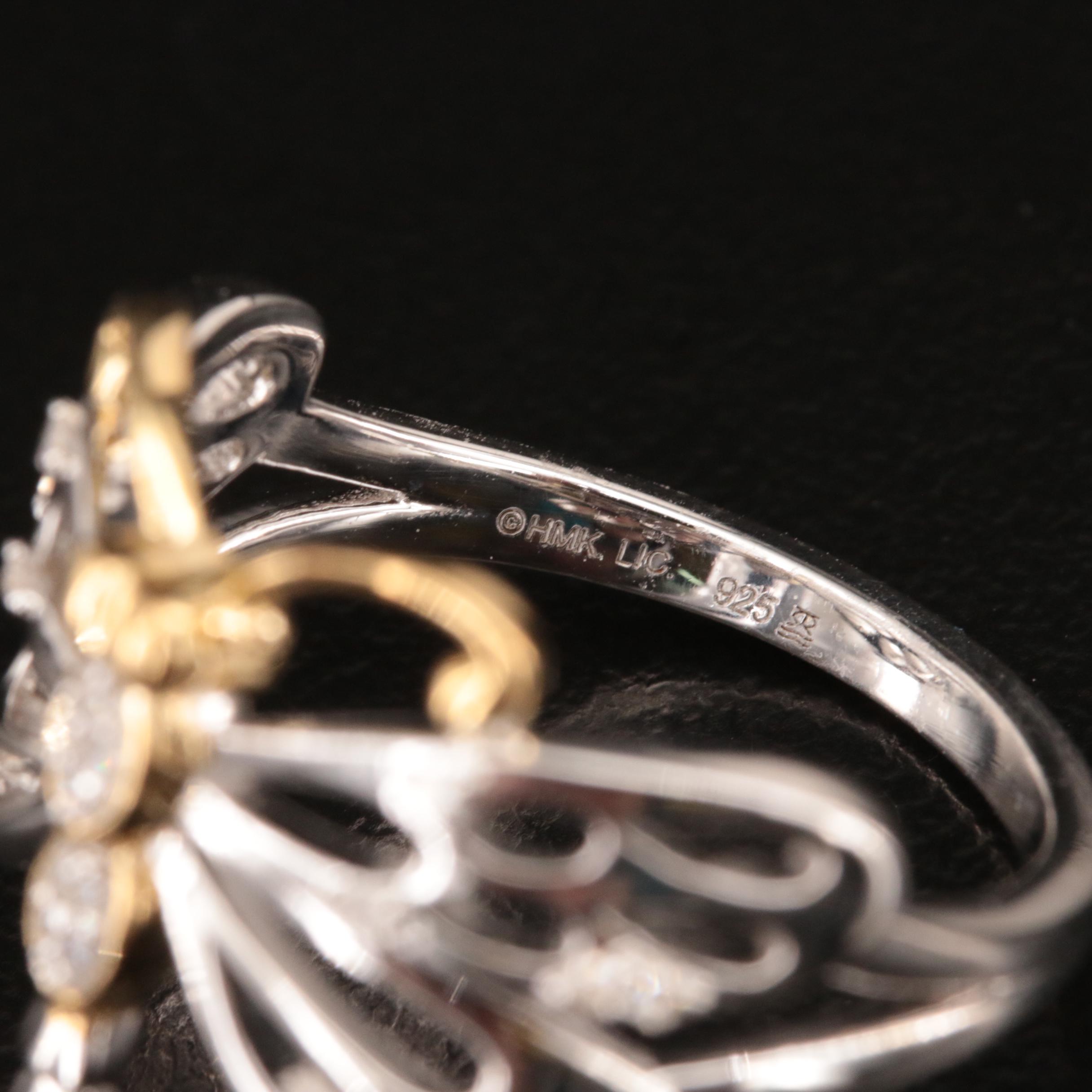 Sterling Diamond Dragonfly Ring