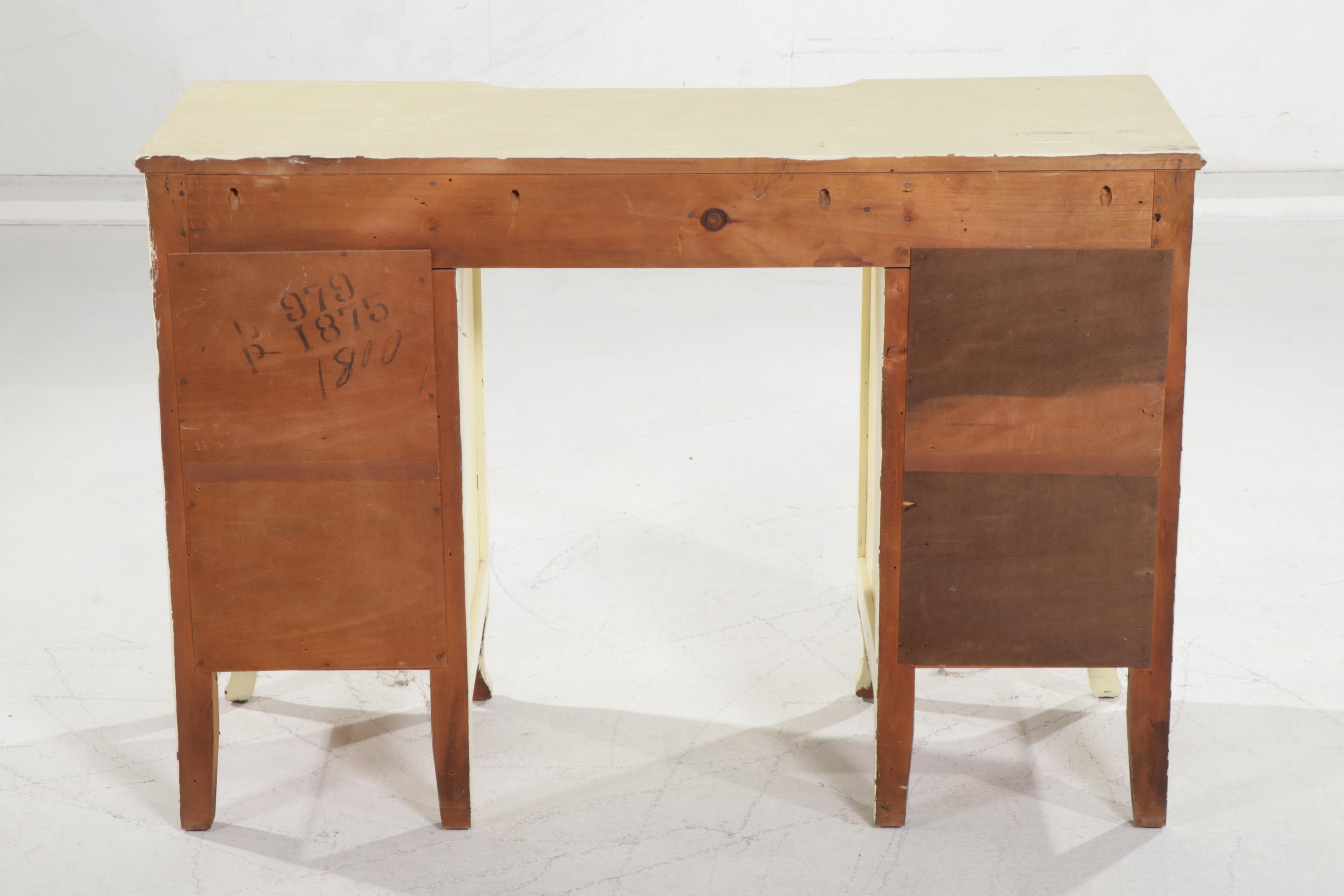 George III Style Painted Wood Vanity Desk, Mid to Late 20th Century