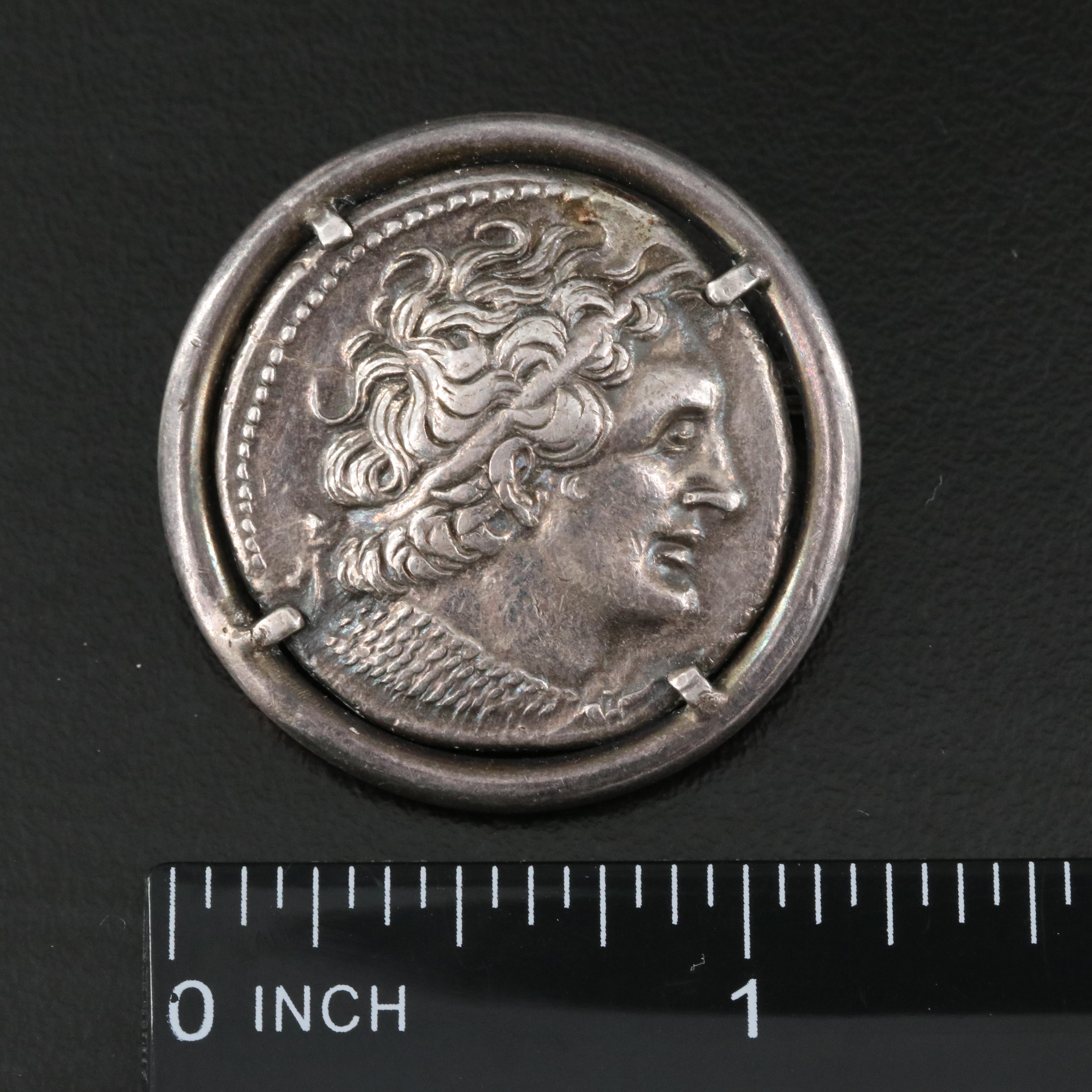 Vintage Reproduction Ancient Ptolemaic Egypt Tetradrachm Coin Jewelry