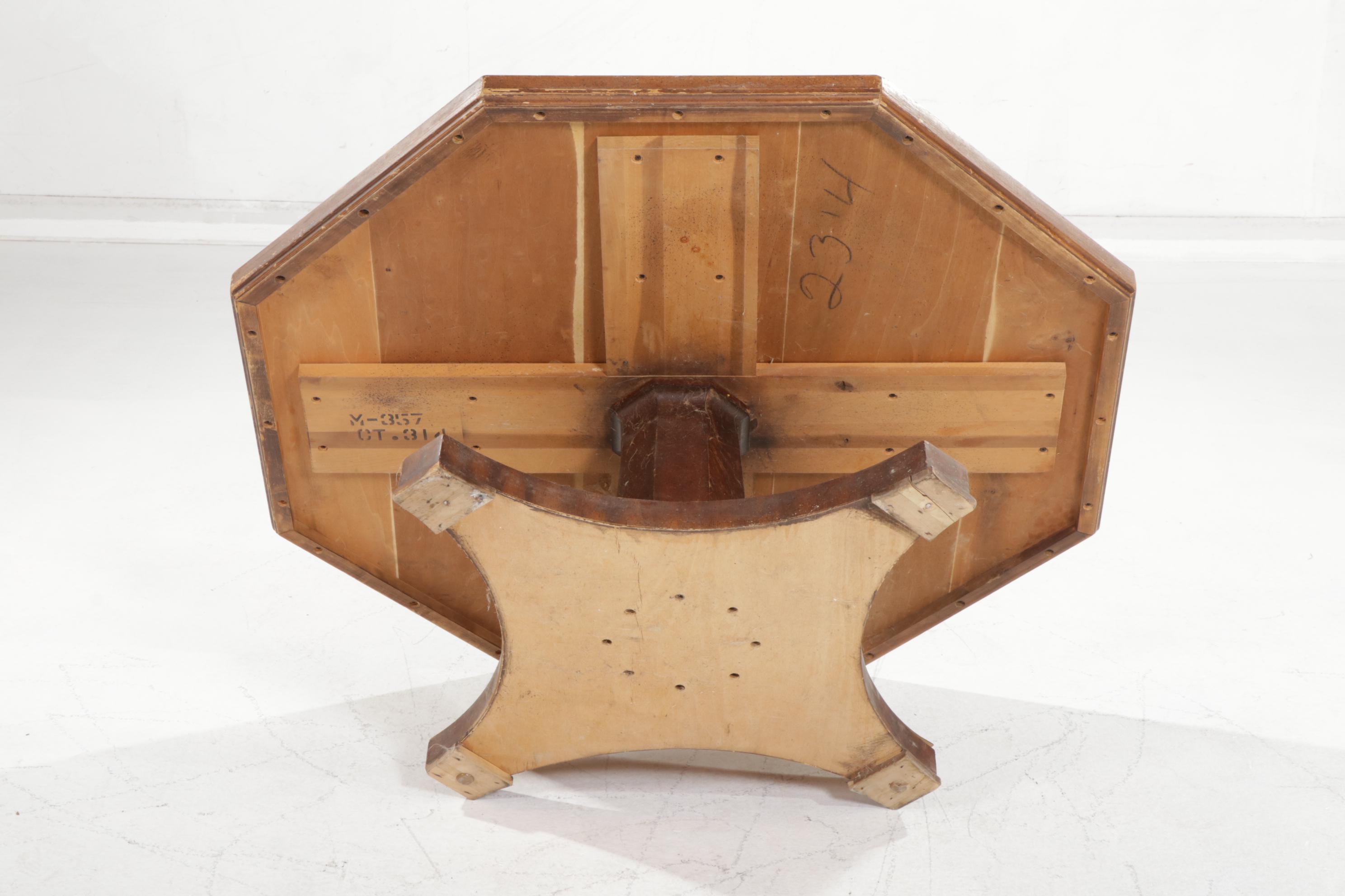 Weiman Burl-Finished Octagonal Coffee Table, Mid to Late 20th Century