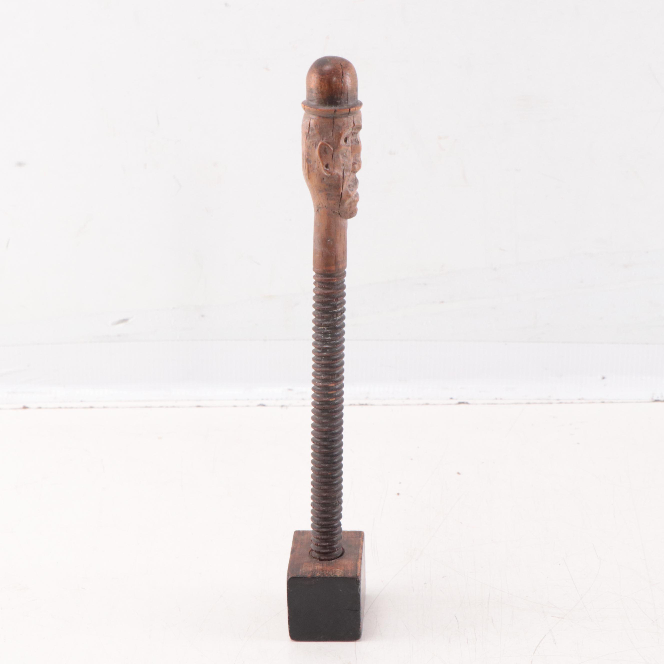 Folk Art Carved Wood Figure, 1973