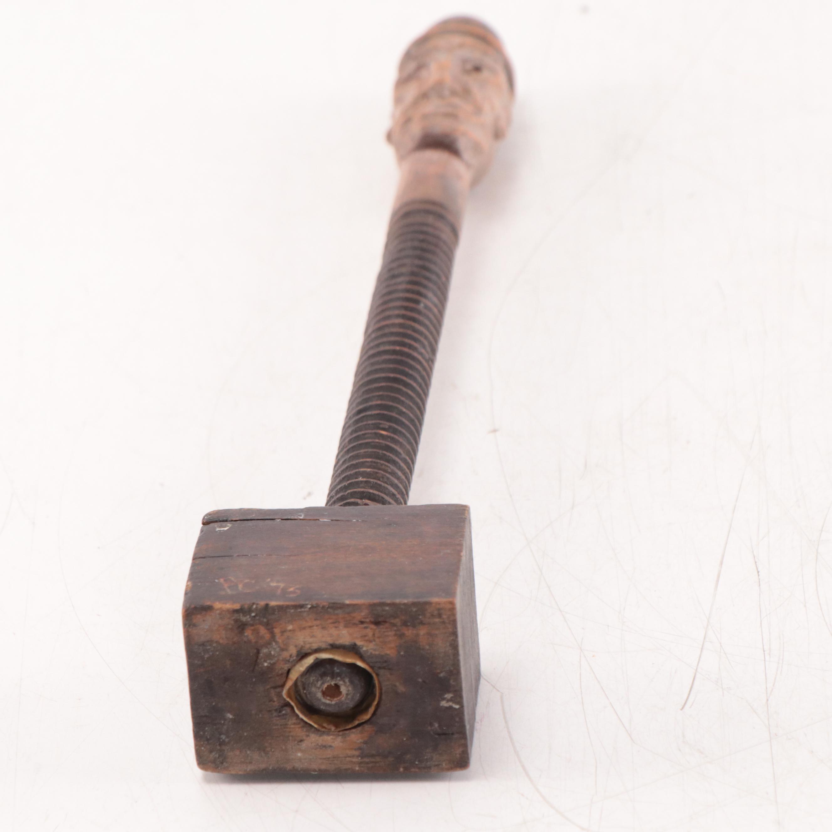 Folk Art Carved Wood Figure, 1973