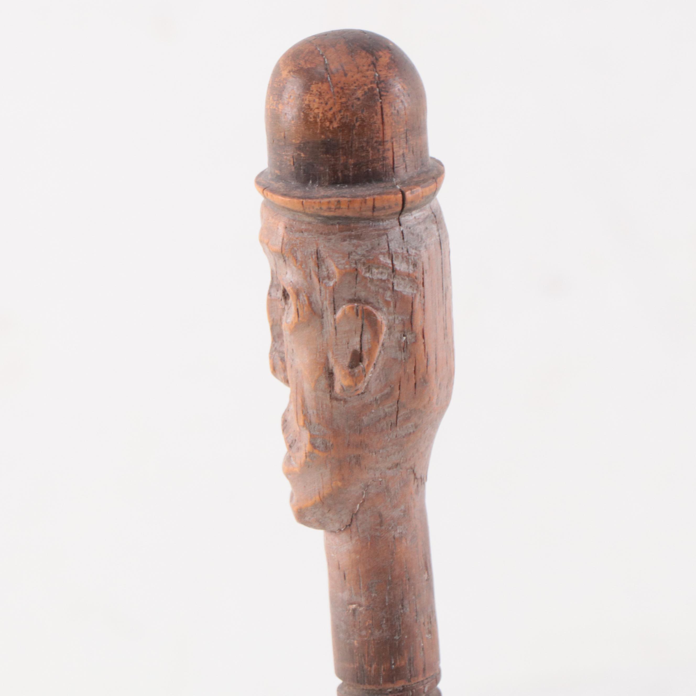 Folk Art Carved Wood Figure, 1973