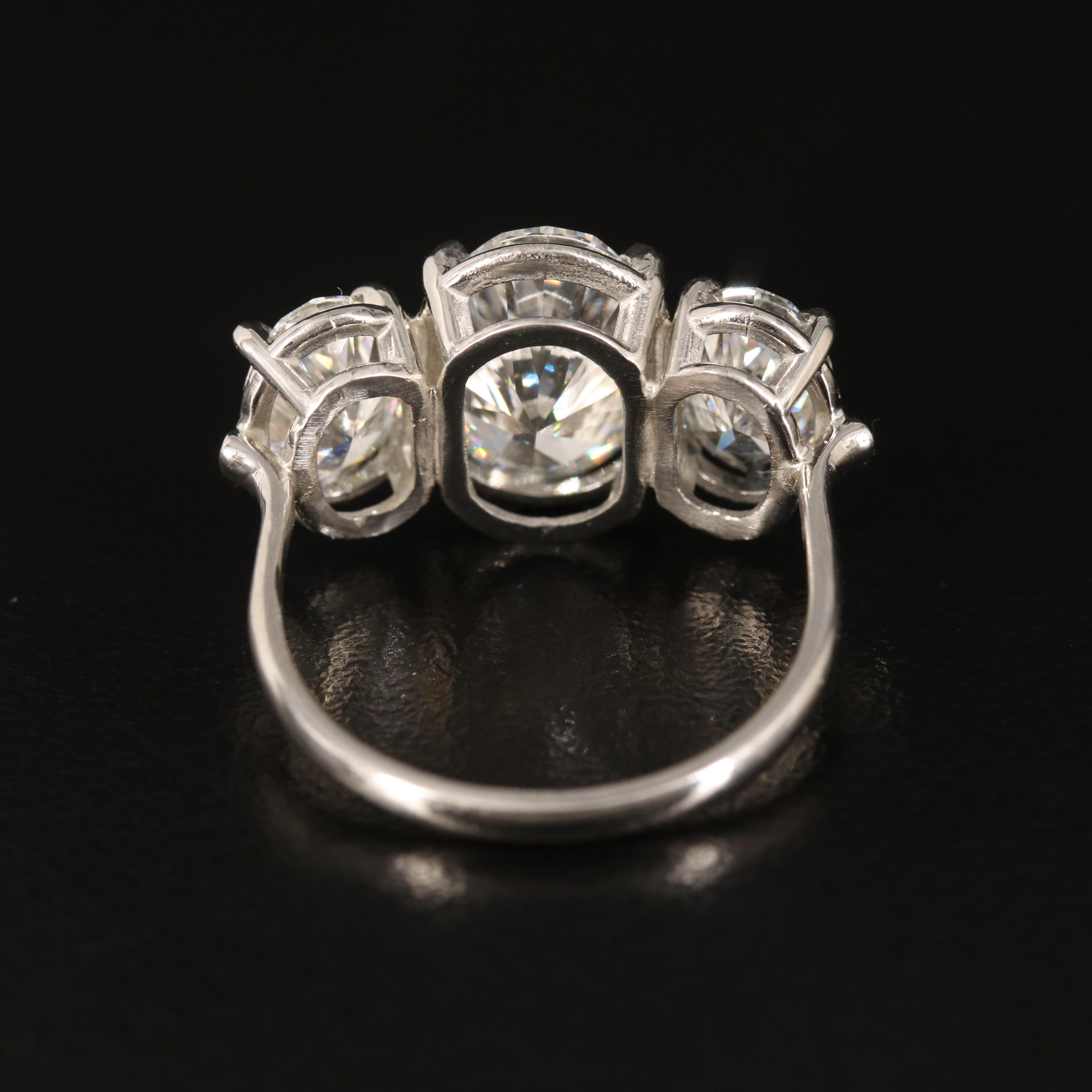 Platinum 5.16 CTW Lab Grown Diamond Three Stone Ring with IGI Reports