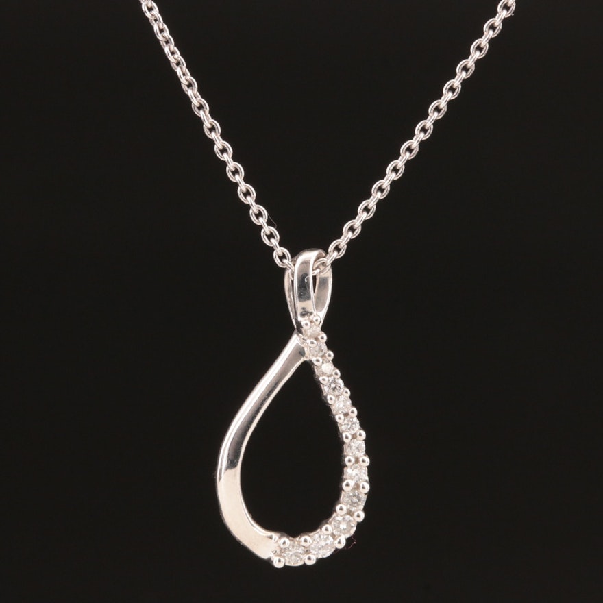 Sterling Diamond Pendant Necklace