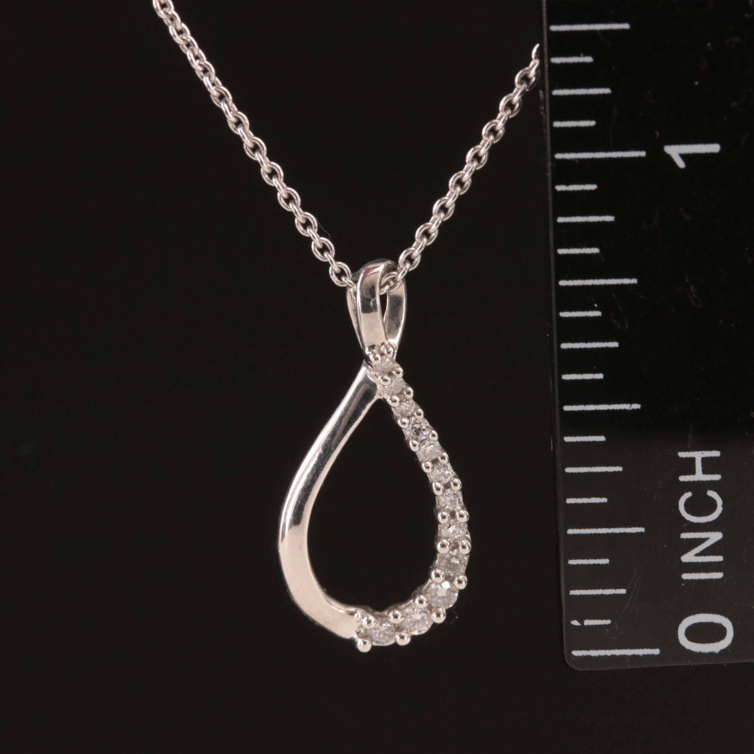 Sterling Diamond Pendant Necklace