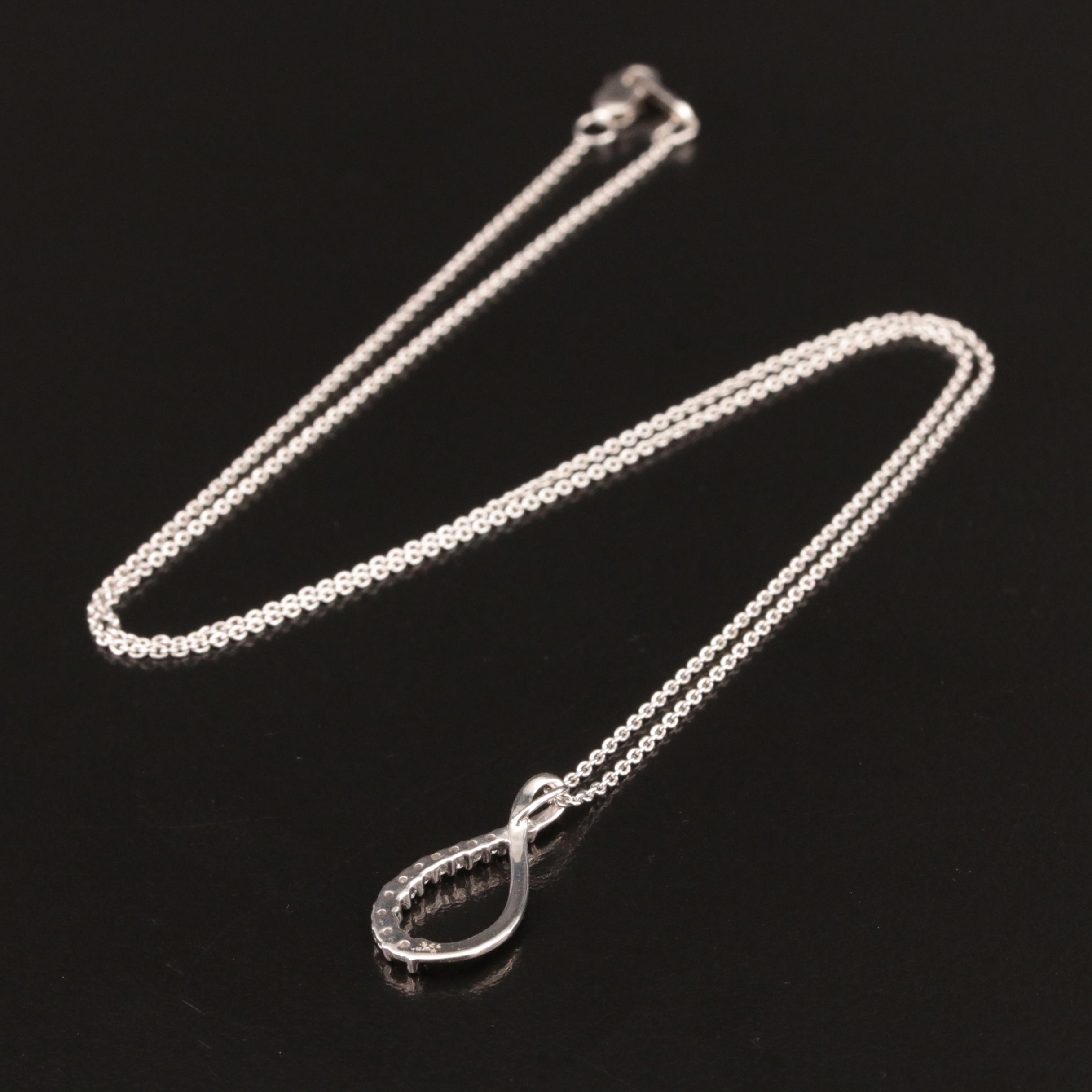 Sterling Diamond Pendant Necklace