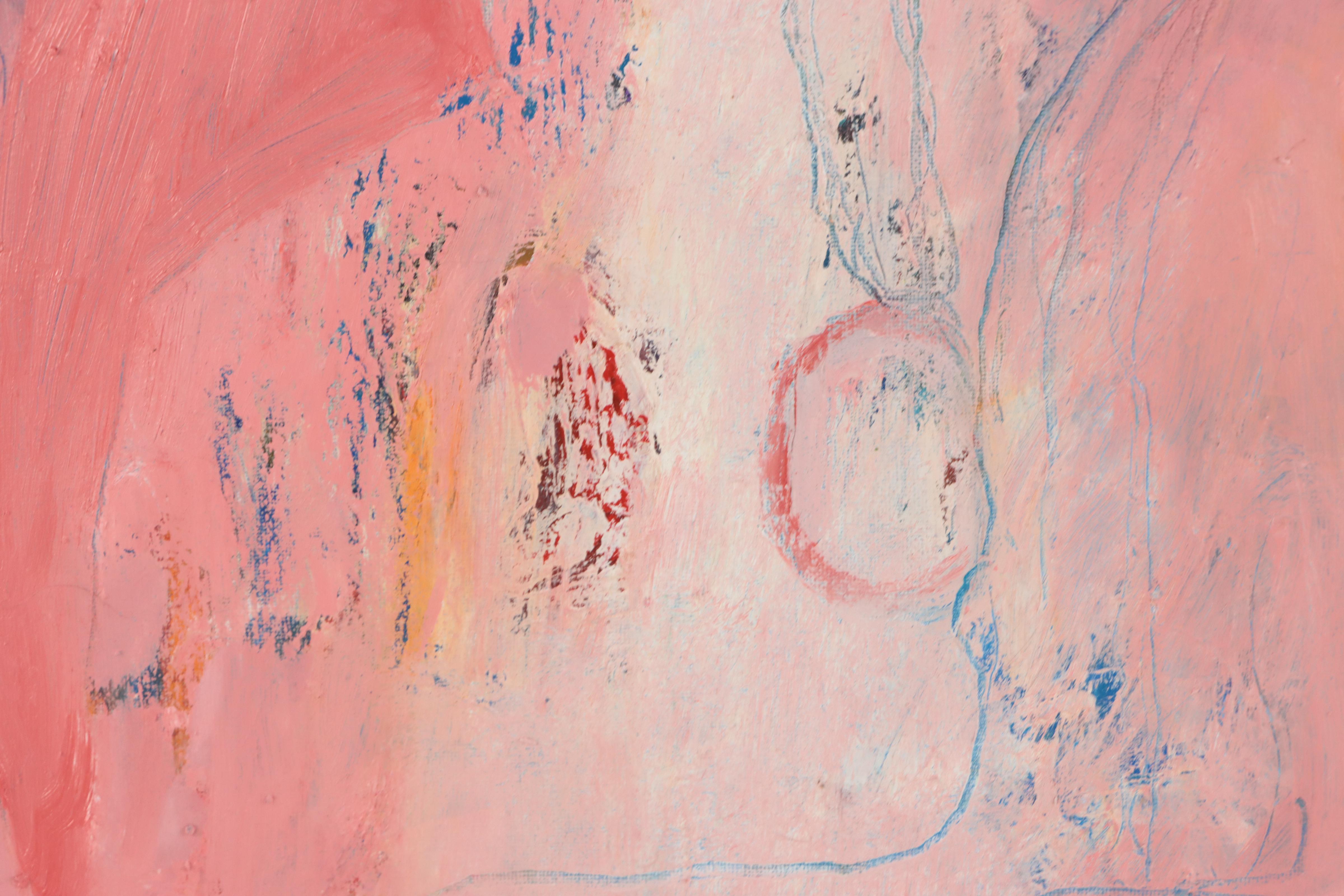 Janice Schuler Abstract Mixed Media Painting "I Was Thinking of You," 2022