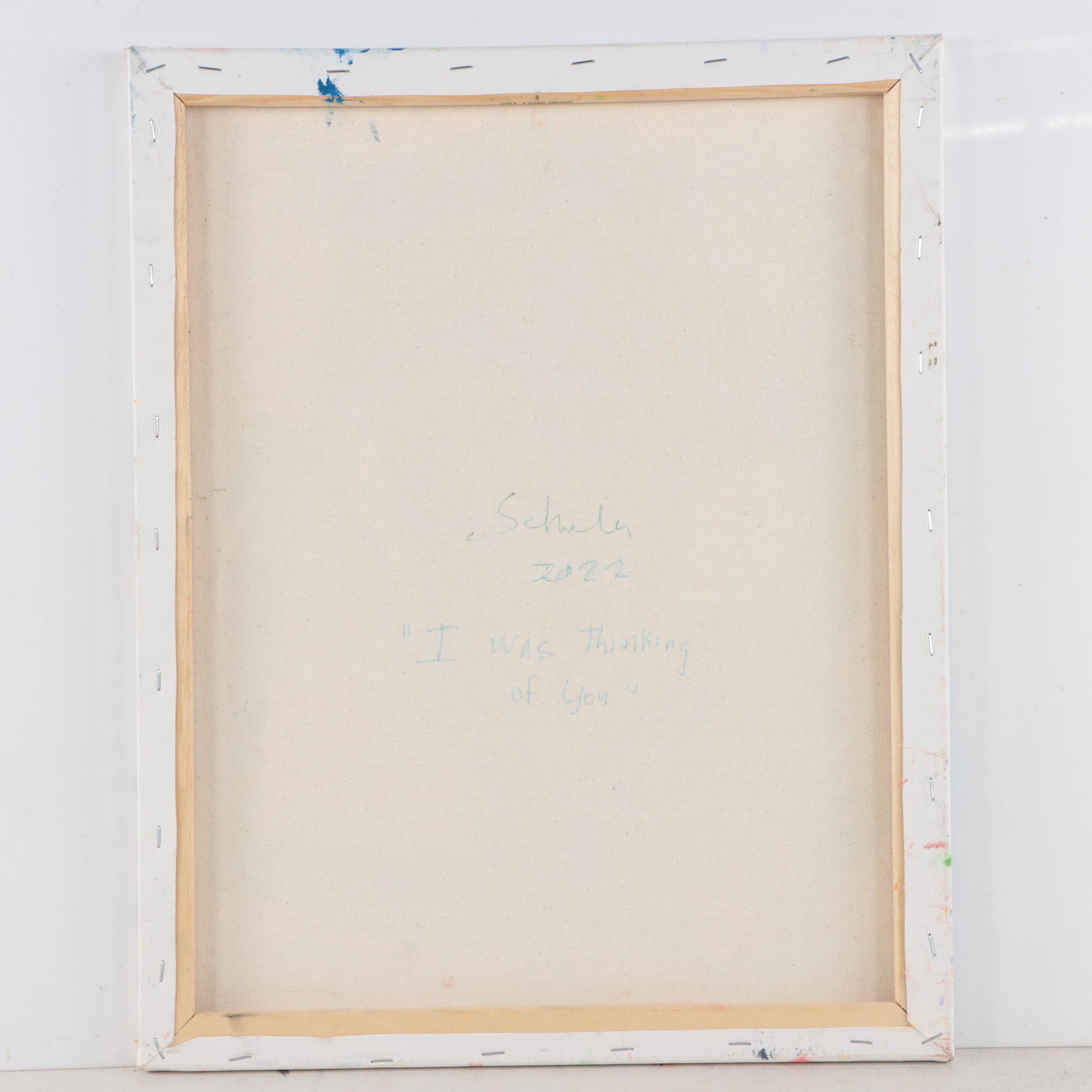 Janice Schuler Abstract Mixed Media Painting "I Was Thinking of You," 2022