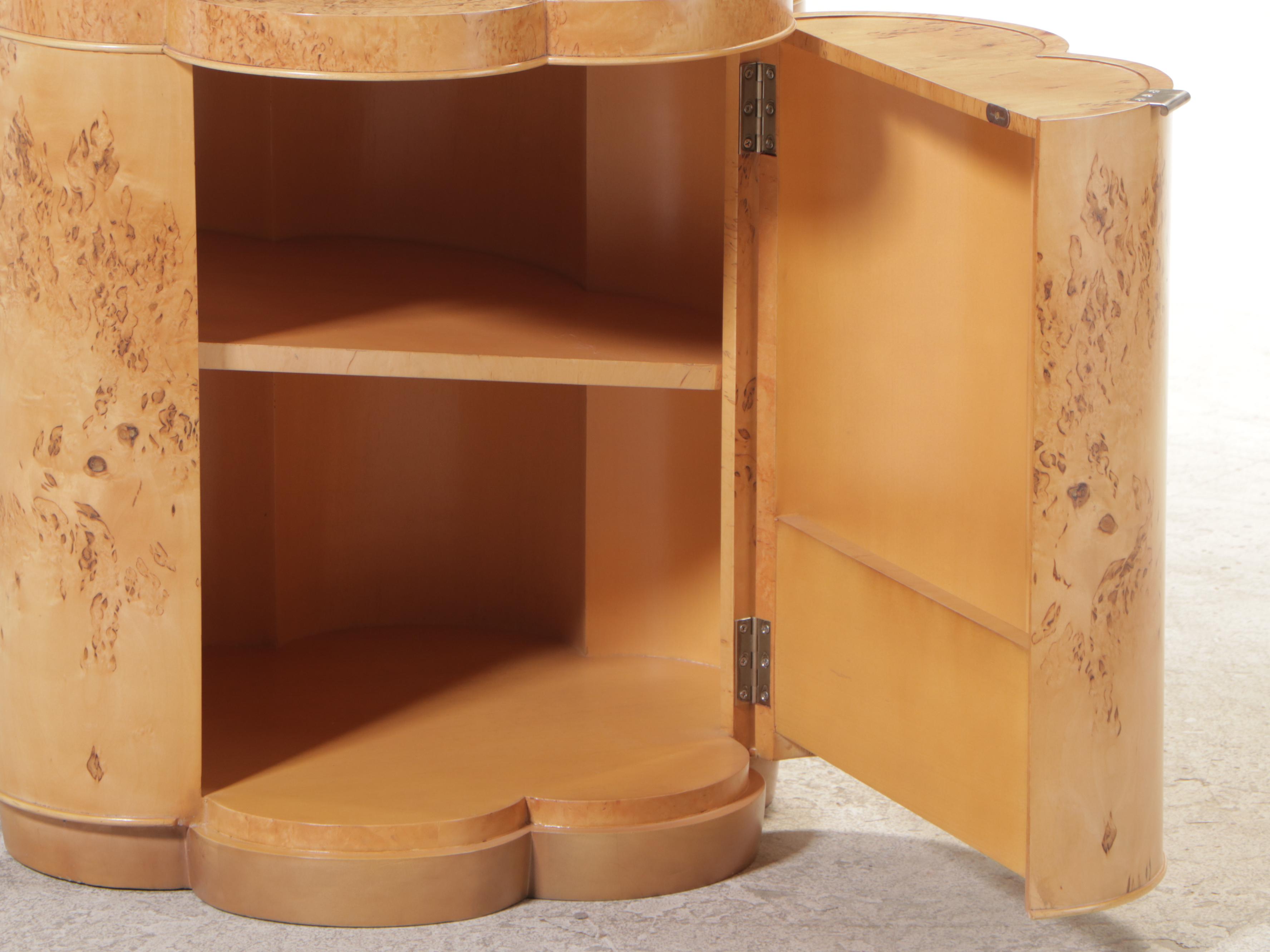 Thomasville "Bogart Luxe Collection" Burl Wood Lobed Storage End Table