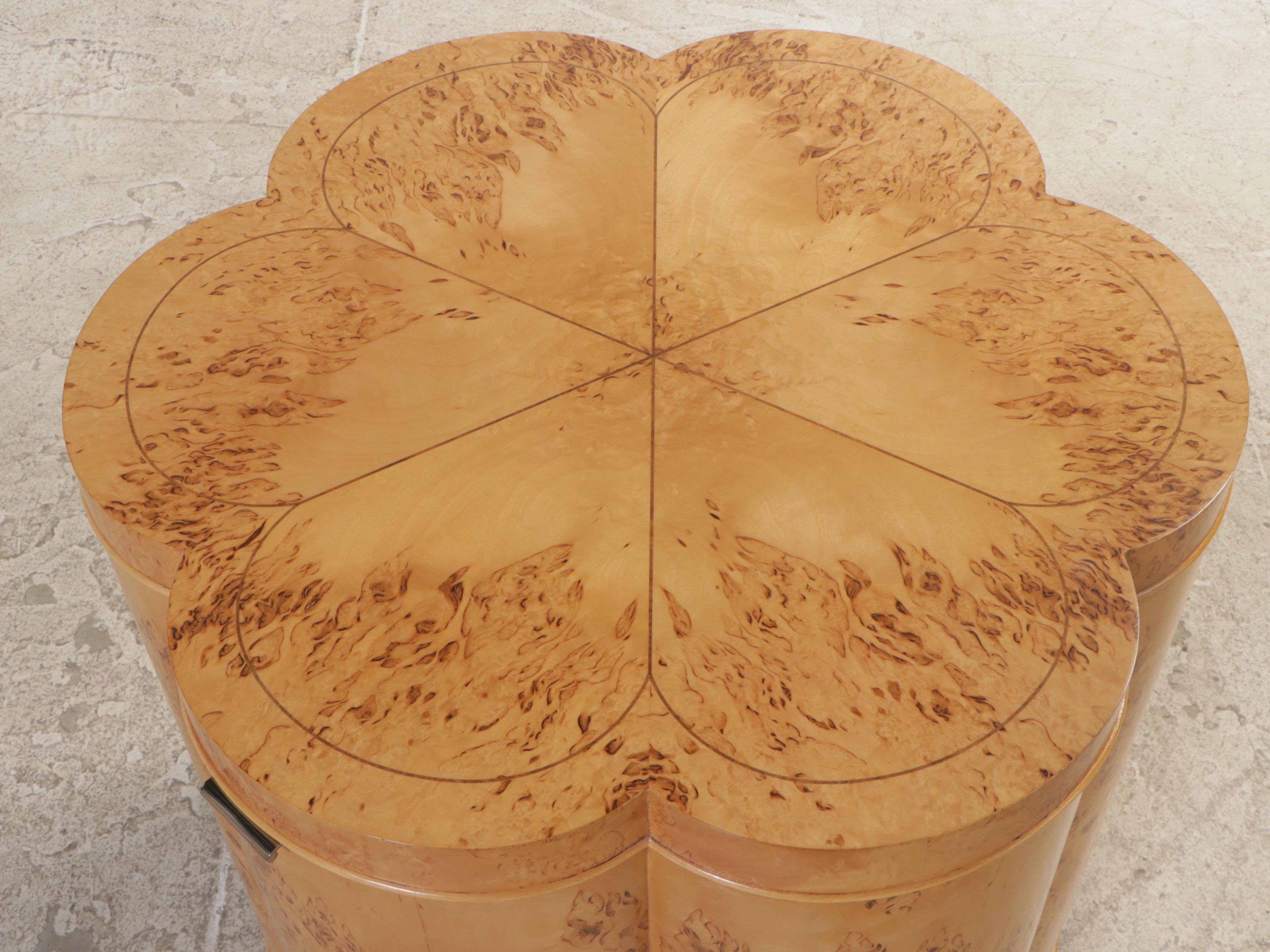 Thomasville "Bogart Luxe Collection" Burl Wood Lobed Storage End Table