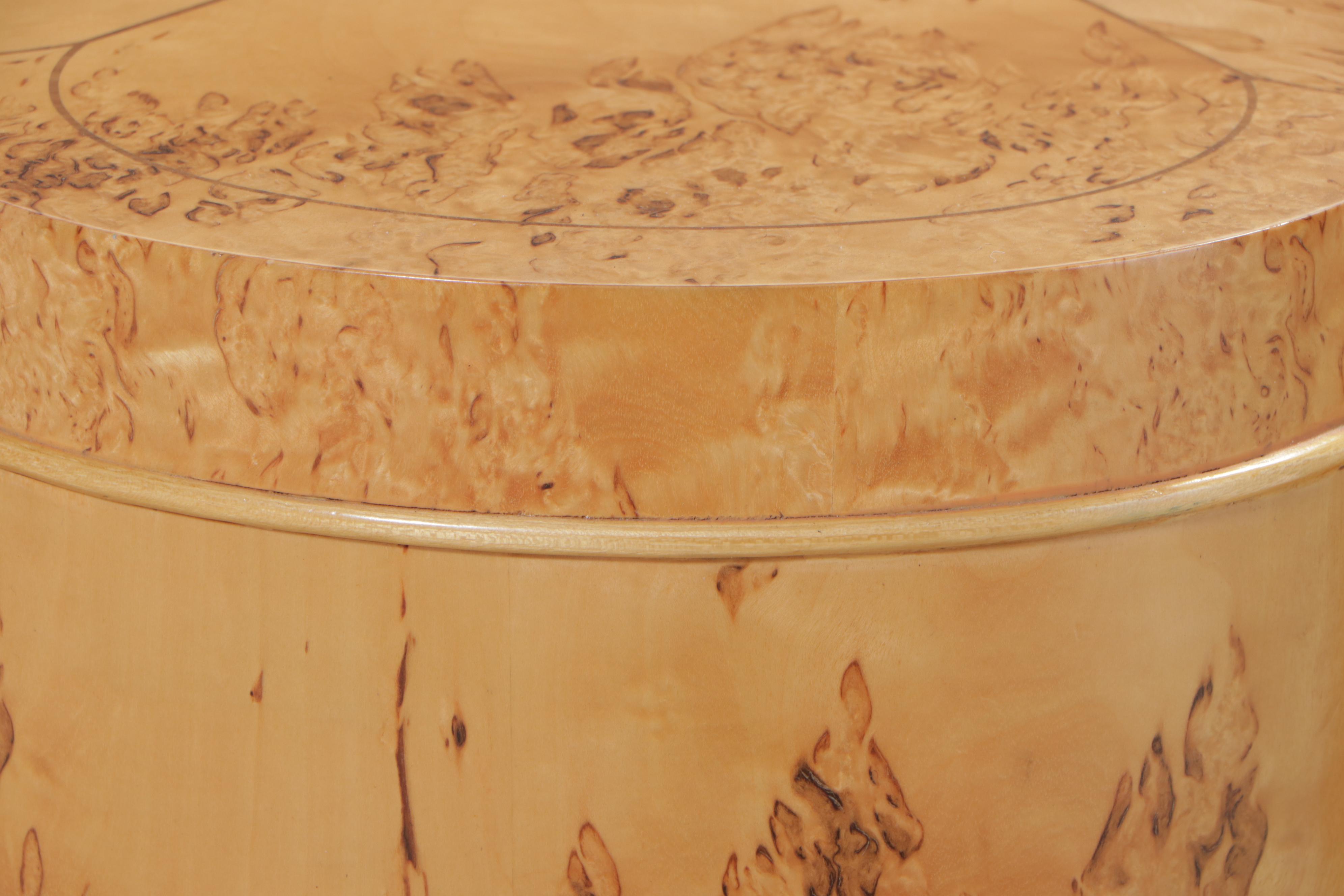 Thomasville "Bogart Luxe Collection" Burl Wood Lobed Storage End Table