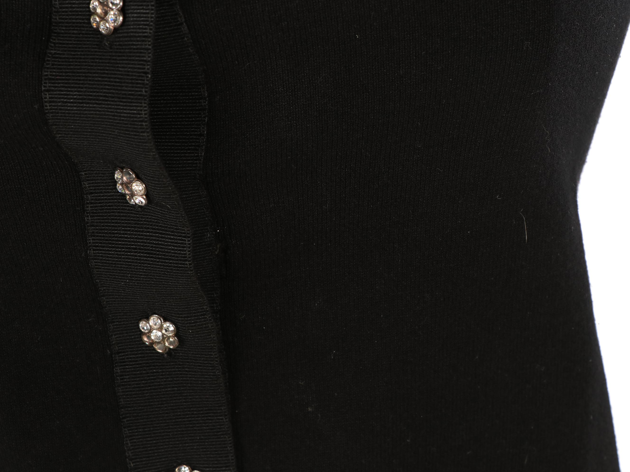 Dolce & Gabbana Black Cardigan with Floral Embellished Buttons