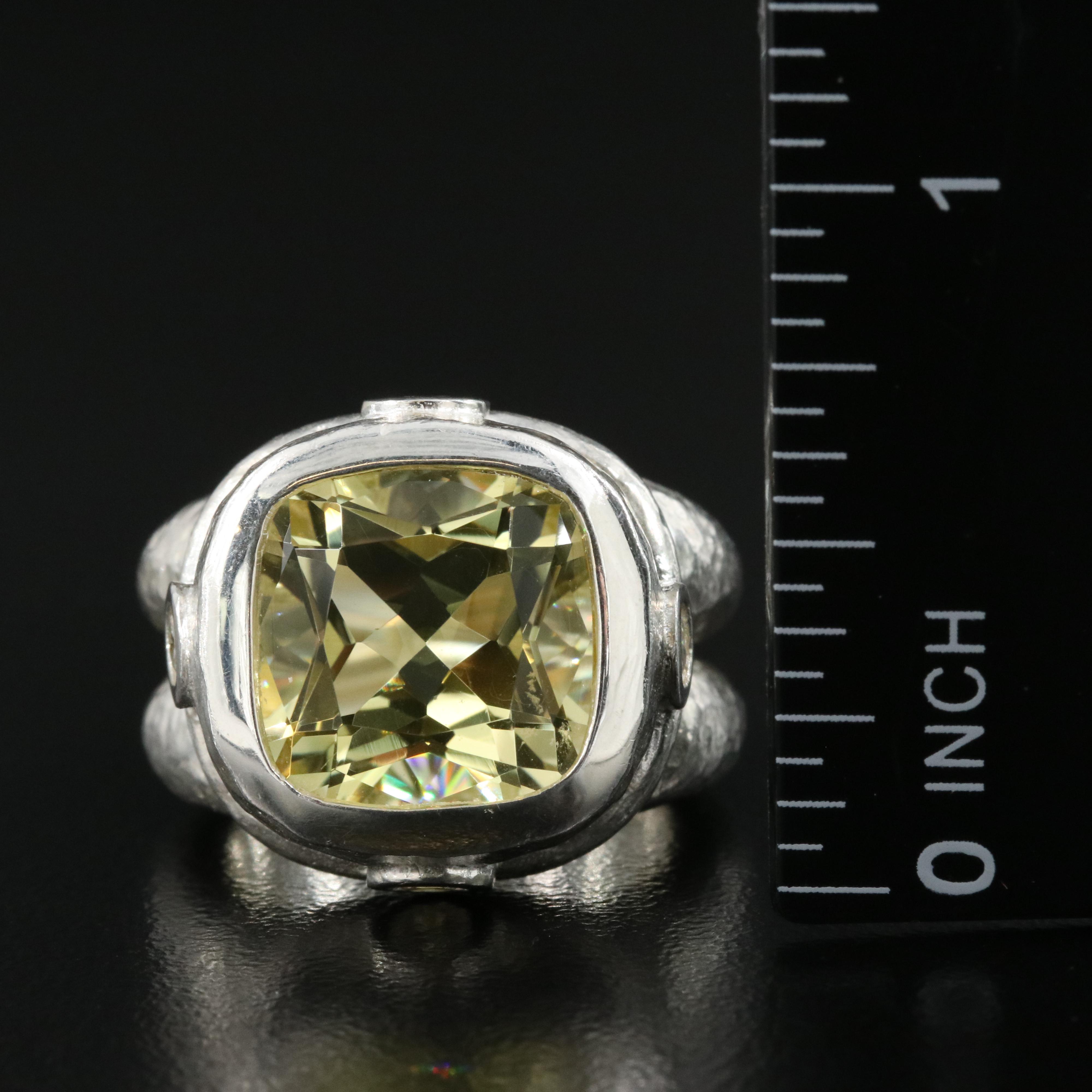 SeidenGang Sterling Citrine and Cubic Zirconia Ring
