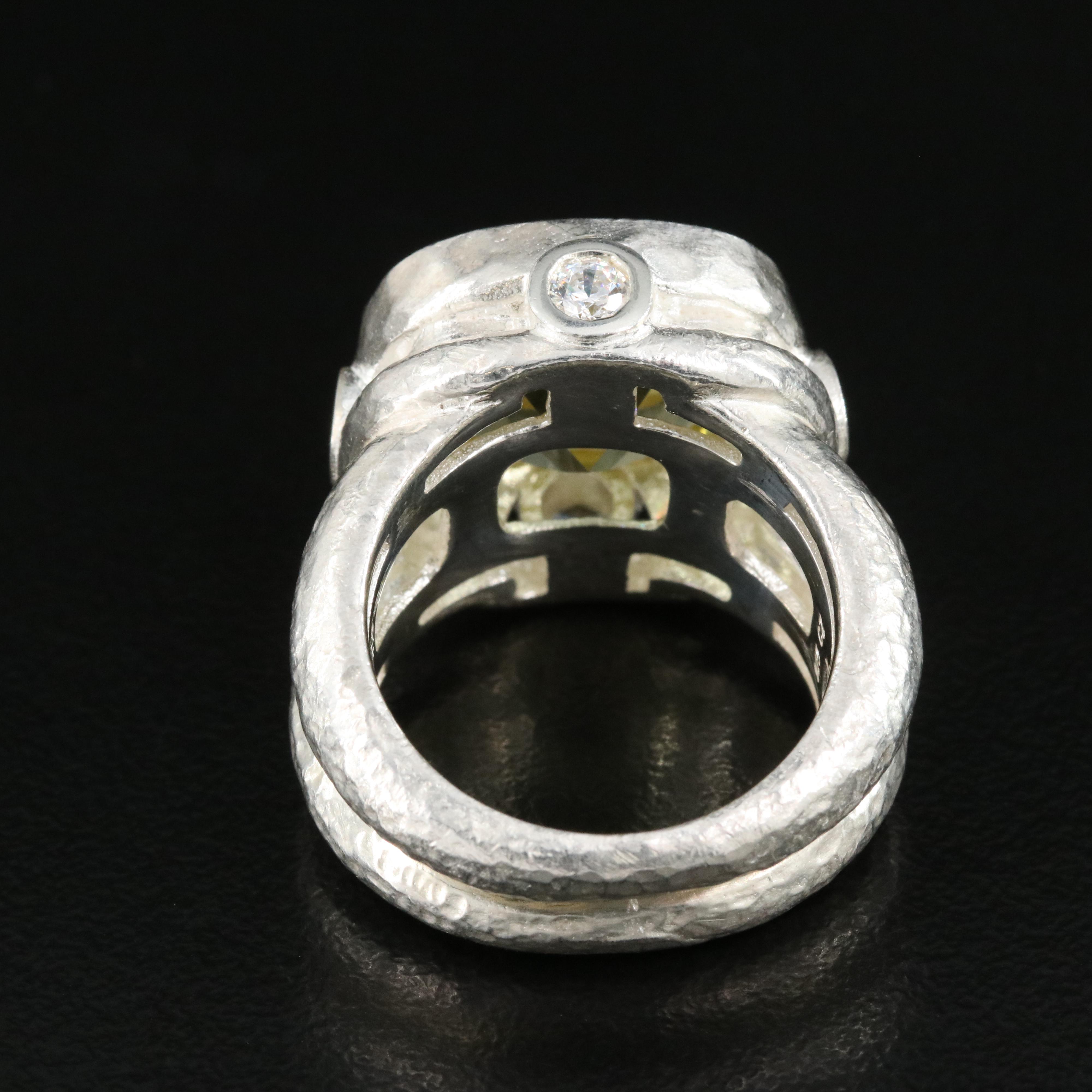 SeidenGang Sterling Citrine and Cubic Zirconia Ring