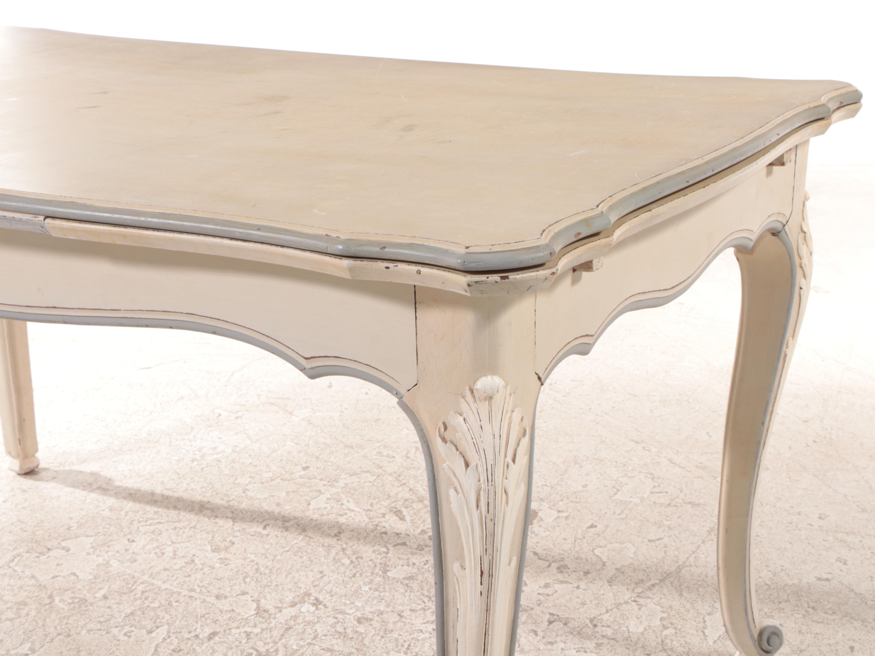 Louis XV Style Paint-Decorated Draw-Leaf Dining Table, 20th Century