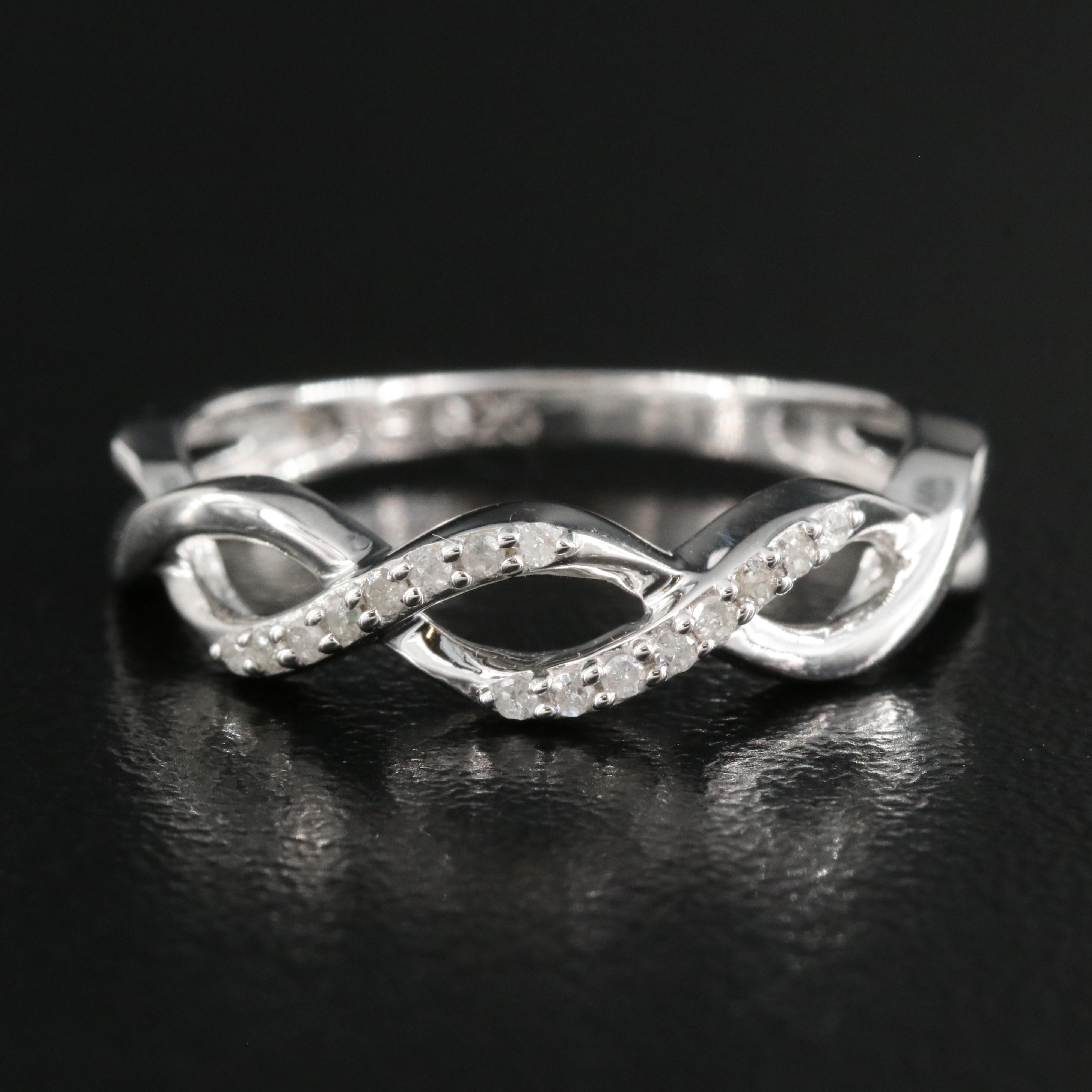 Sterling Diamond Braided Band