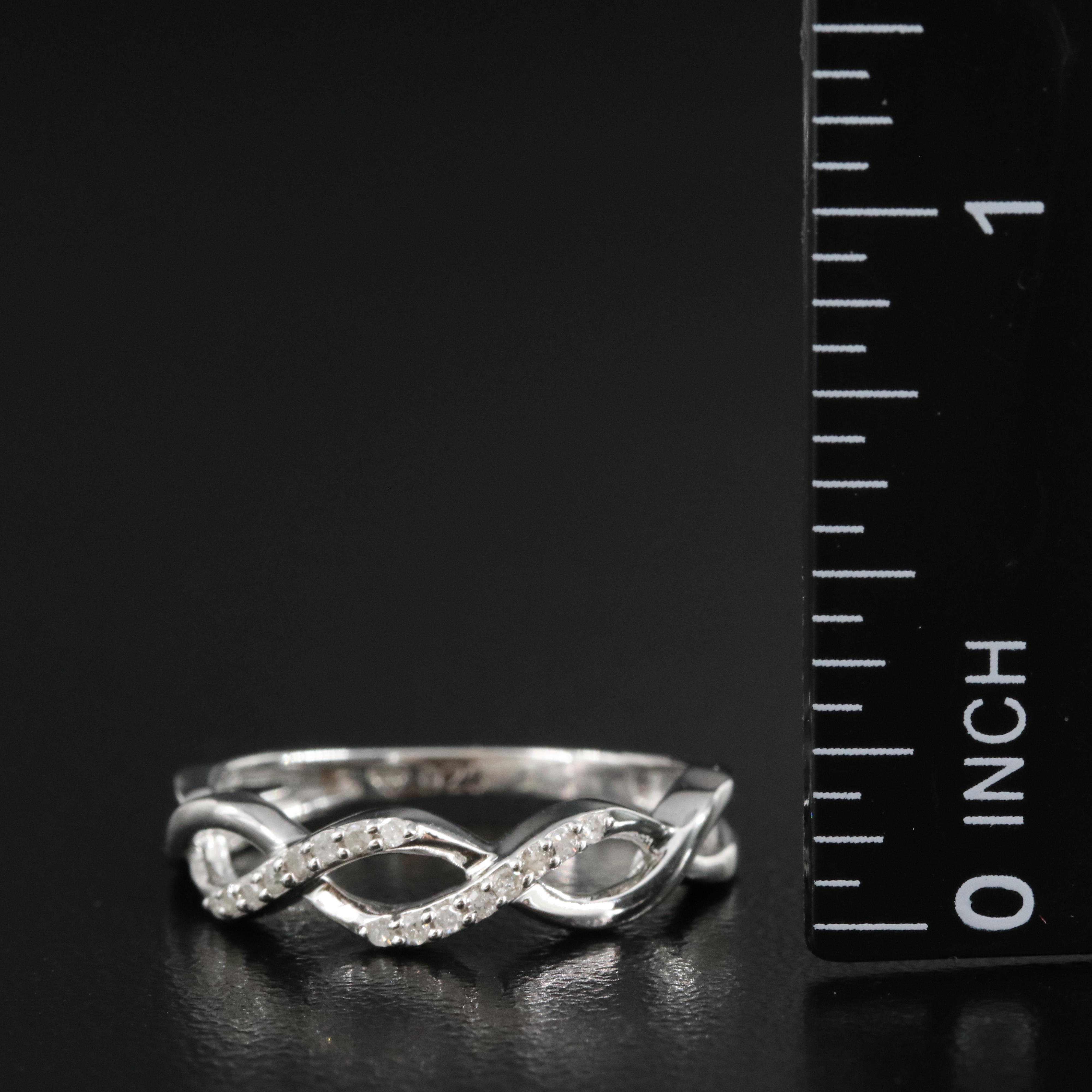 Sterling Diamond Braided Band