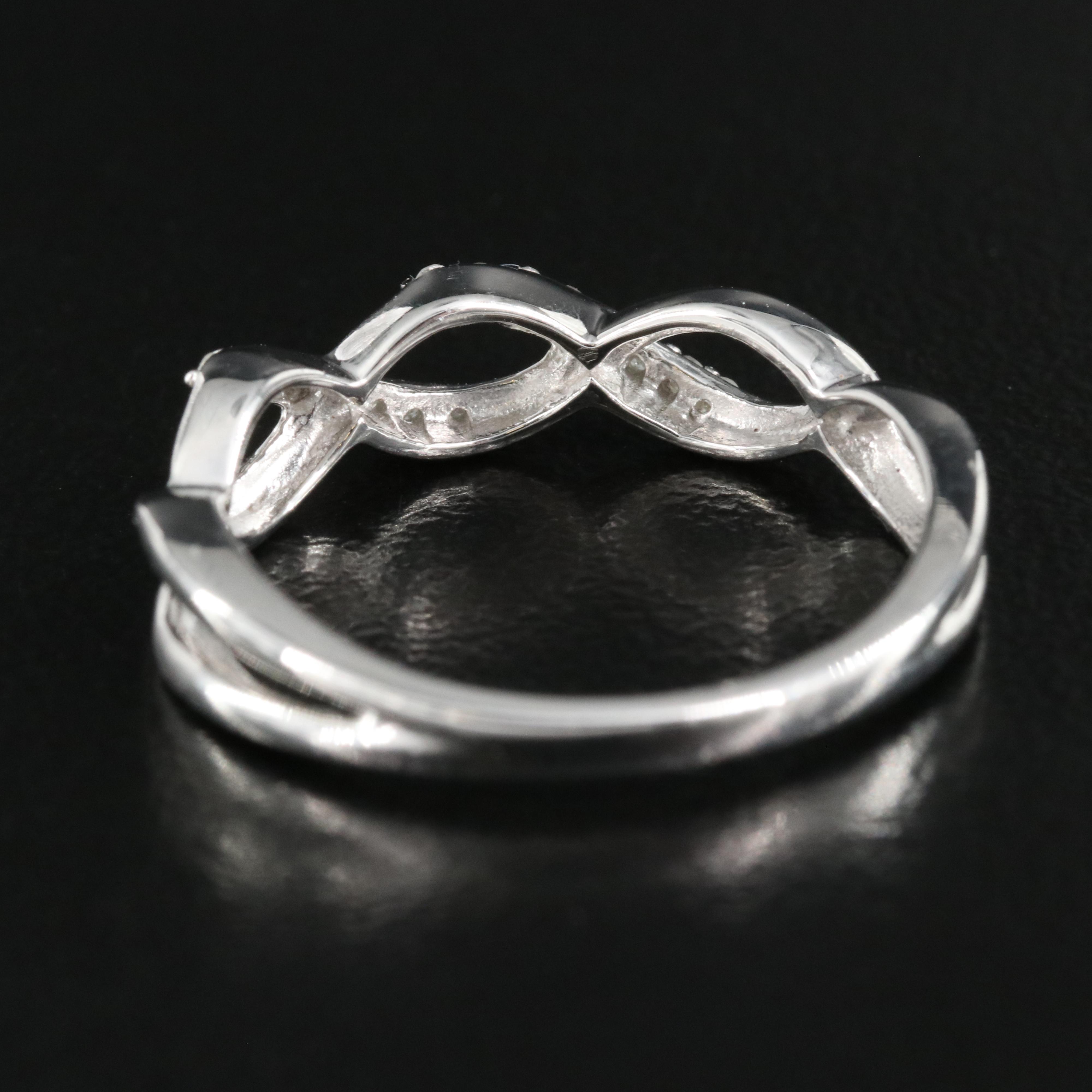 Sterling Diamond Braided Band