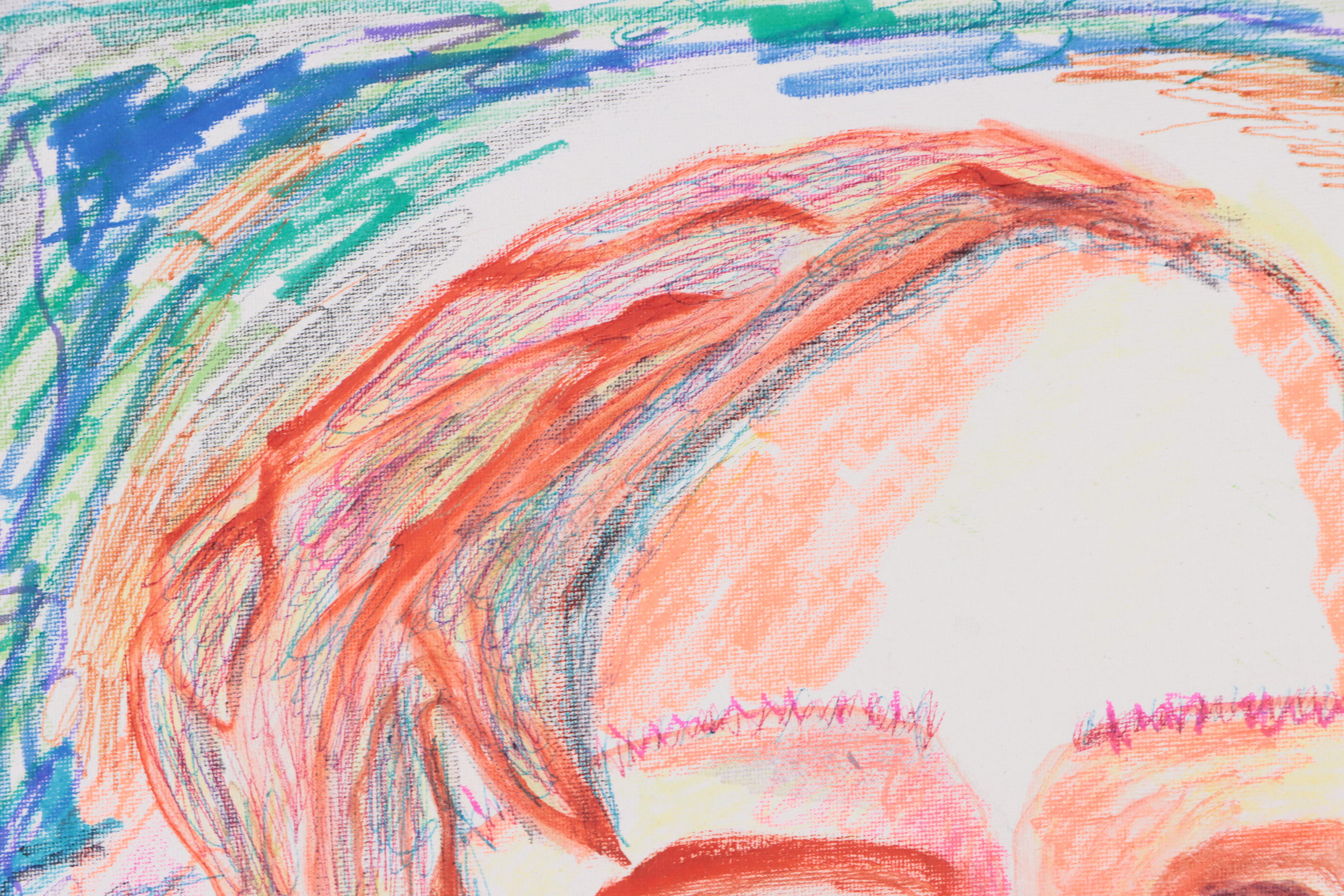 Janice Schuler Abstract Mixed Media Painting "Richard Got Nervous," 2022