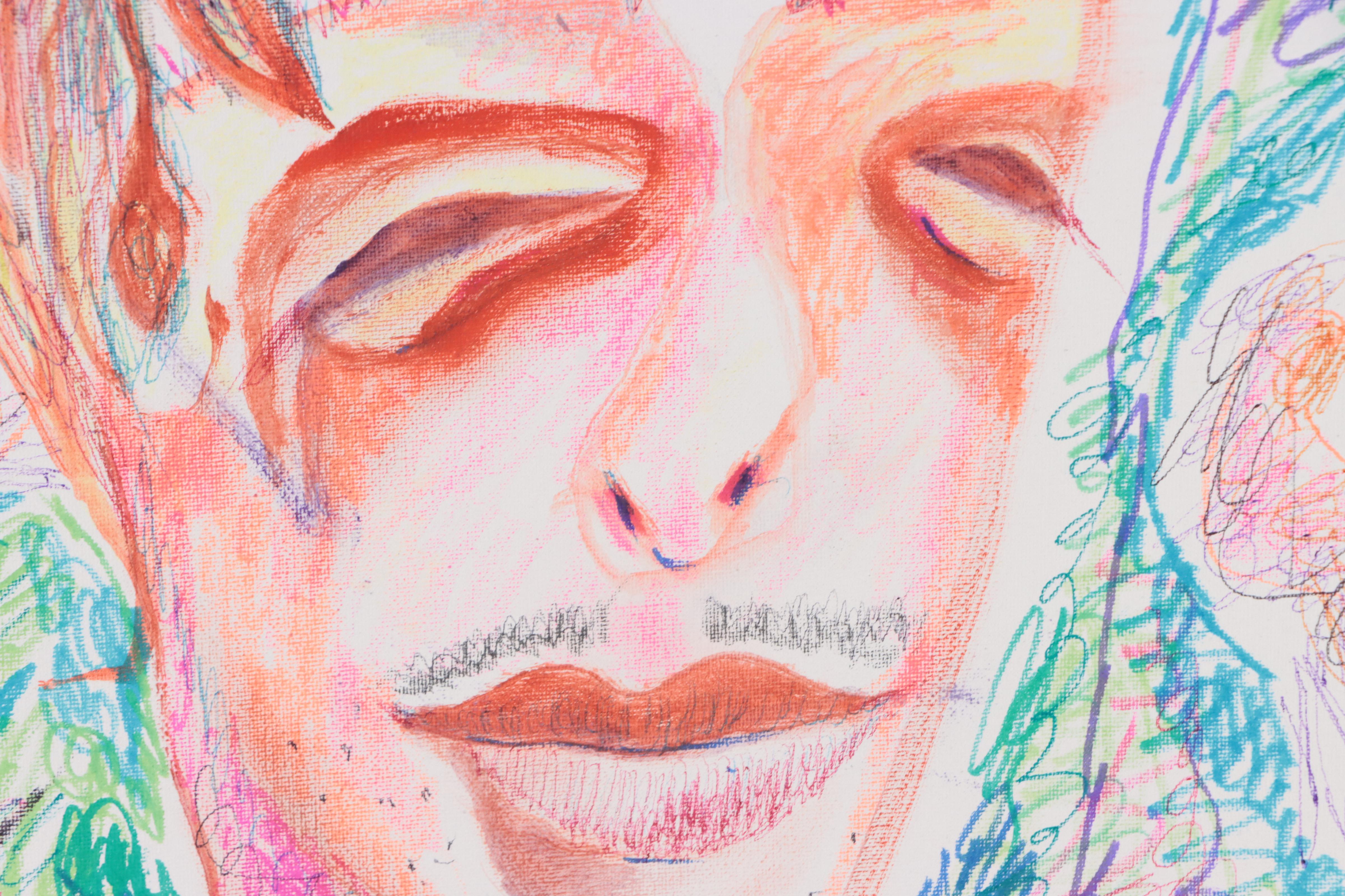 Janice Schuler Abstract Mixed Media Painting "Richard Got Nervous," 2022