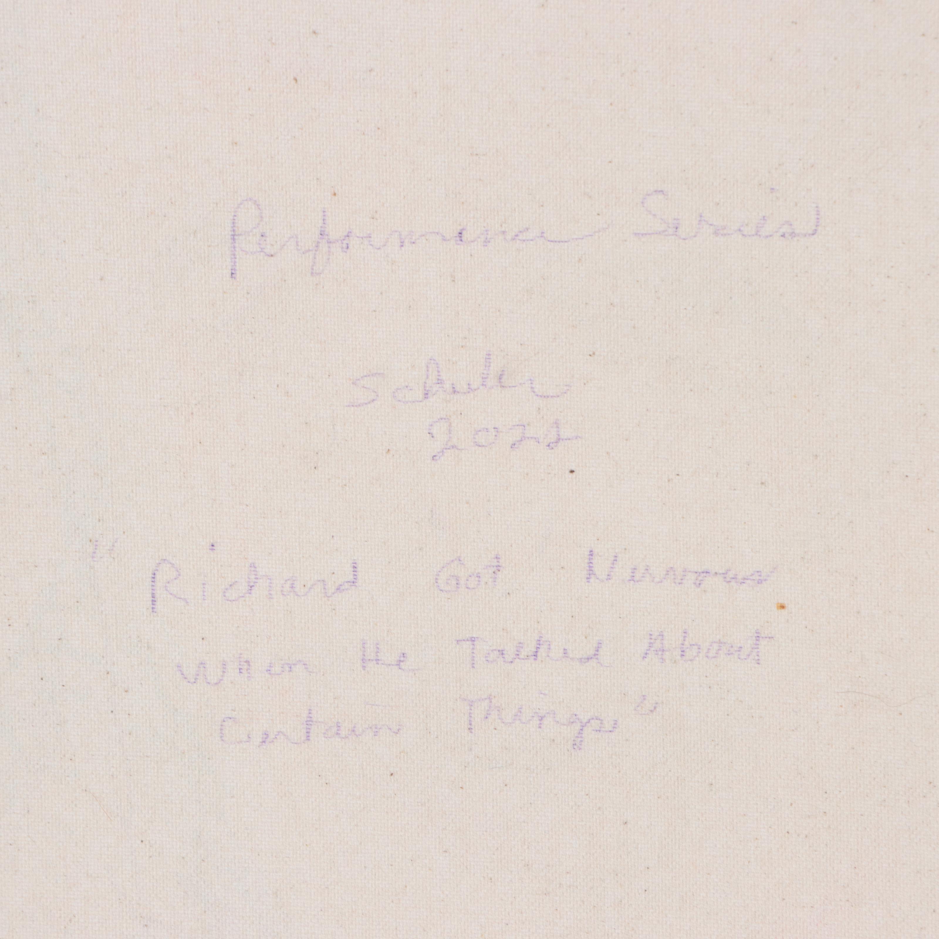 Janice Schuler Abstract Mixed Media Painting "Richard Got Nervous," 2022