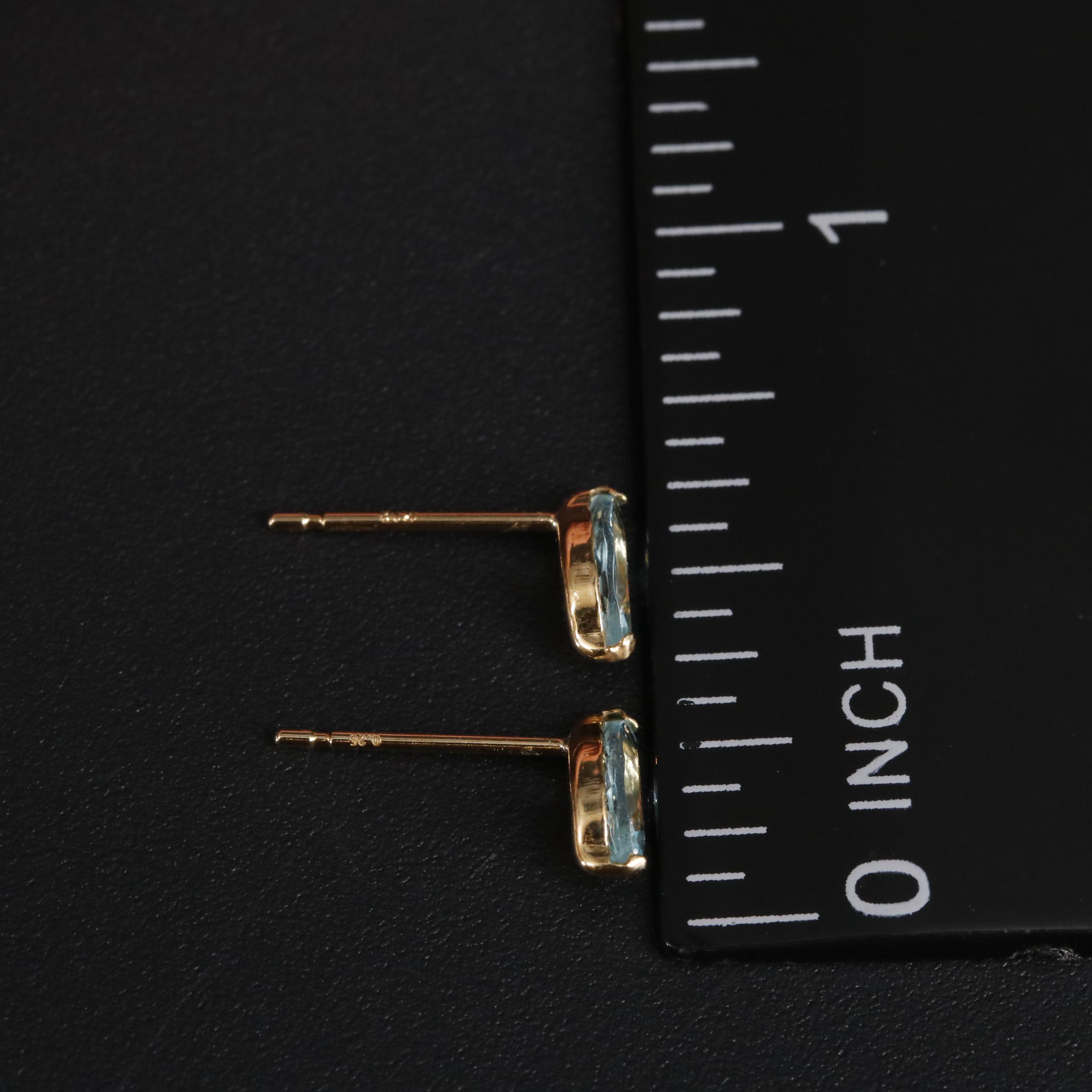 18K Paraiba Apatite Stud Earrings