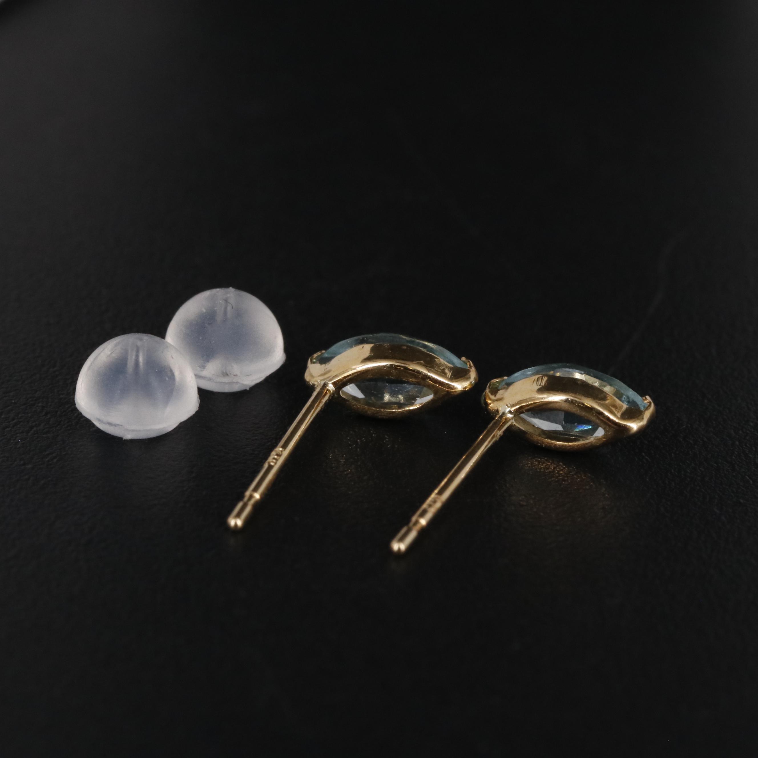 18K Paraiba Apatite Stud Earrings