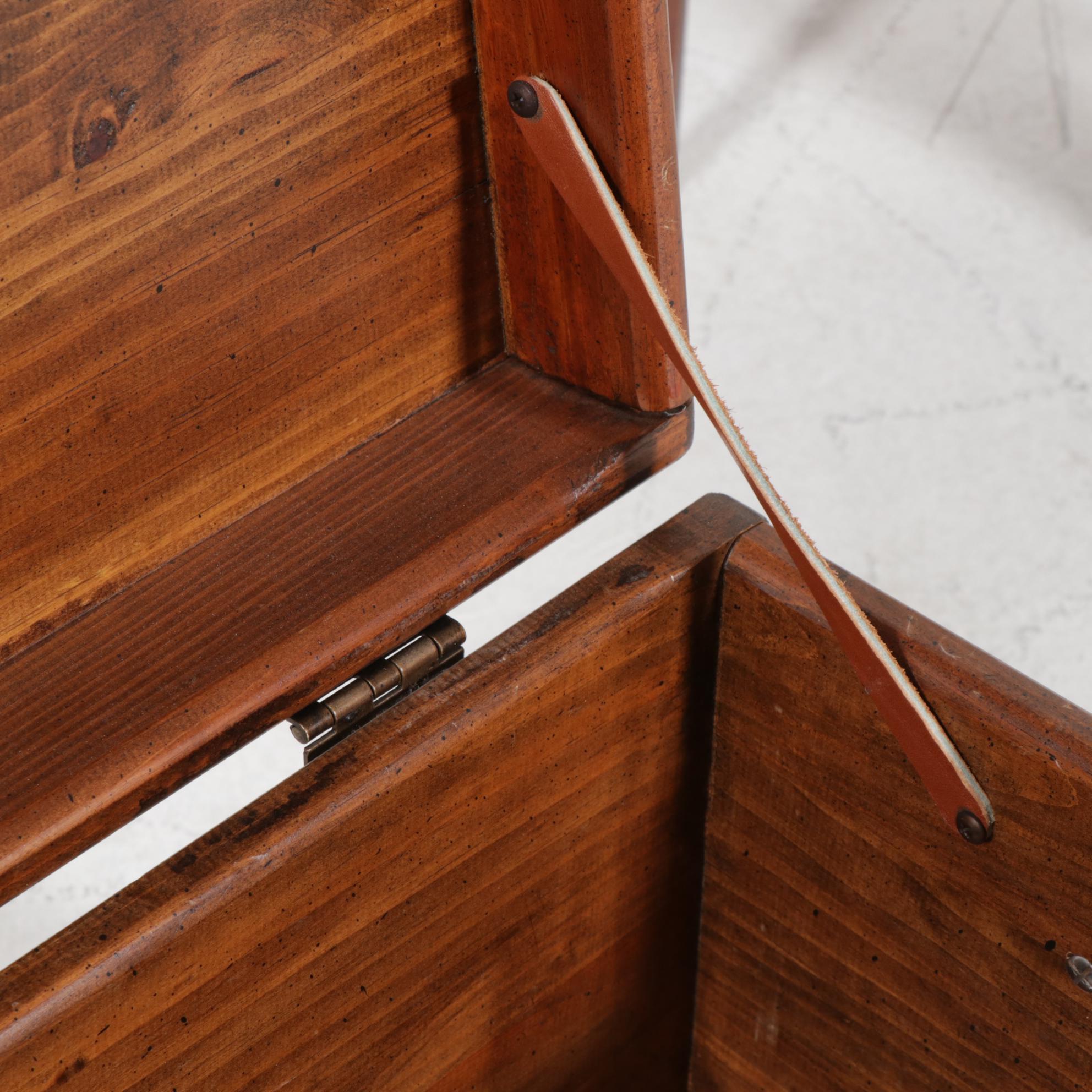 Mersman Mahogany Oval Two-Tier Side Table with Floor Lamp and Wood Chest