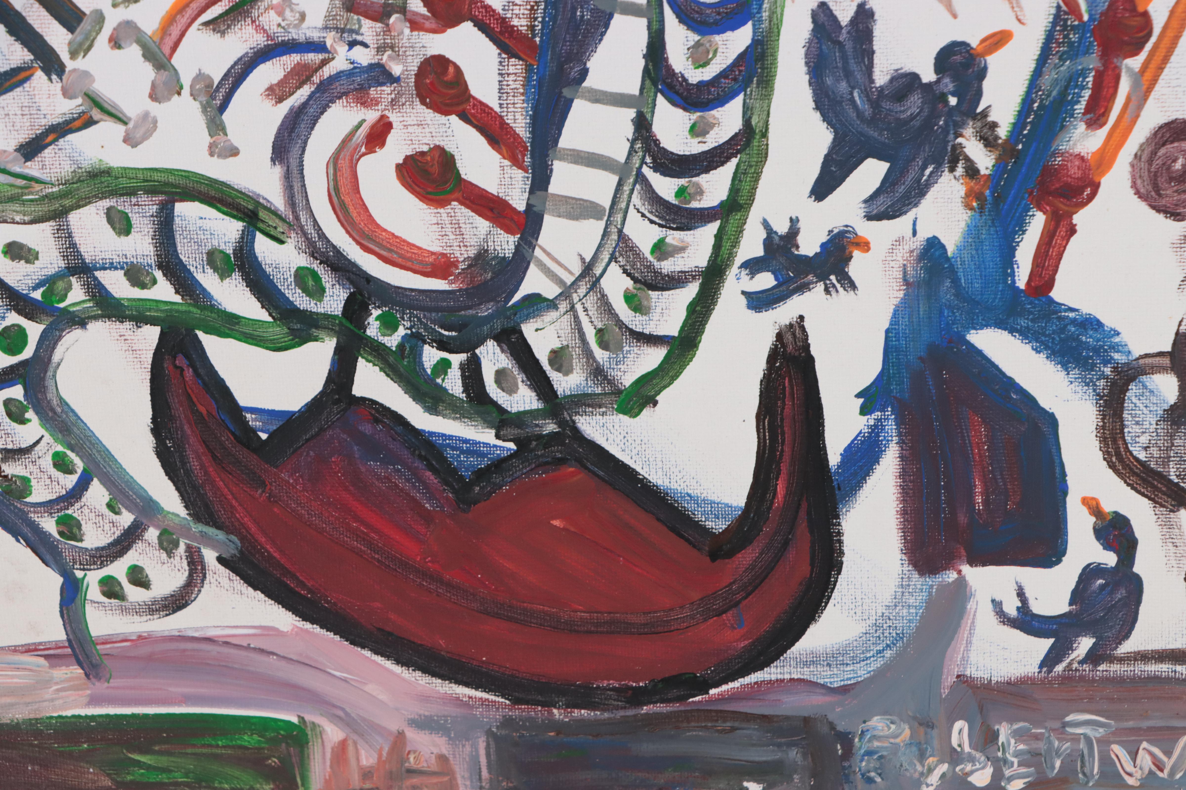 Robert Wright Surreal Portrait Acrylic Painting