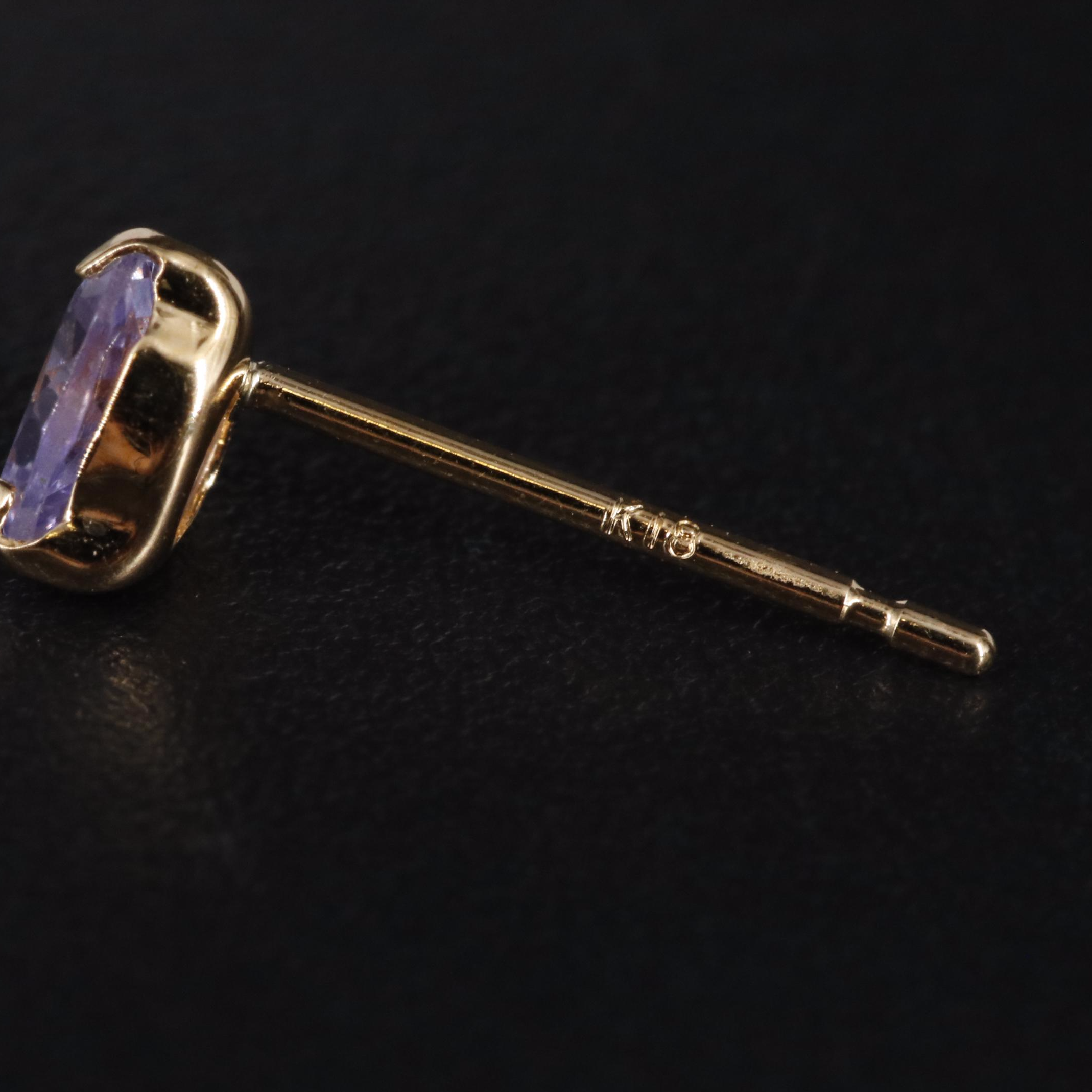 18K Tanzanite Stud Earrings