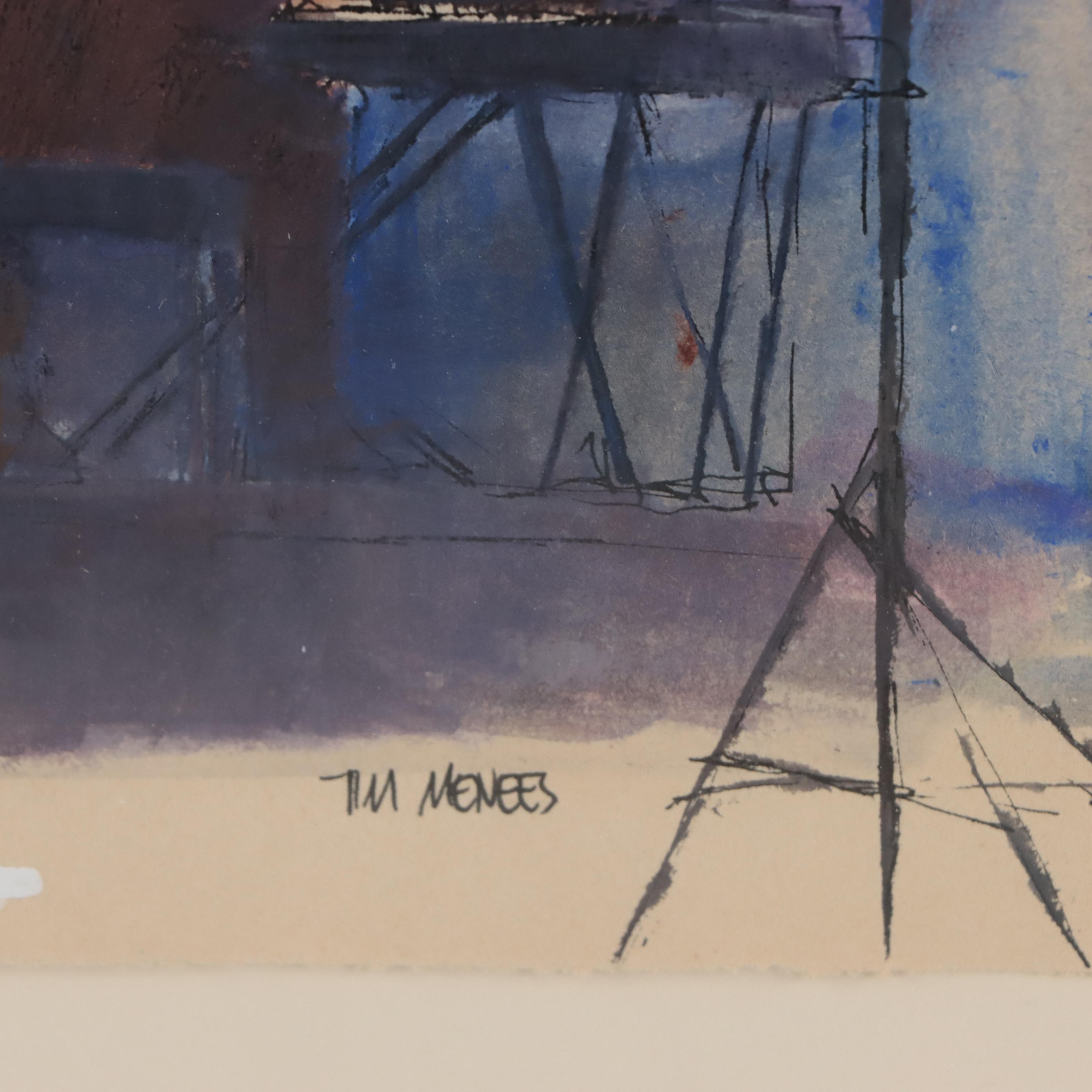 Tim Menees Hand-Embellished Lithograph "6 Keys: Inmate Concert"