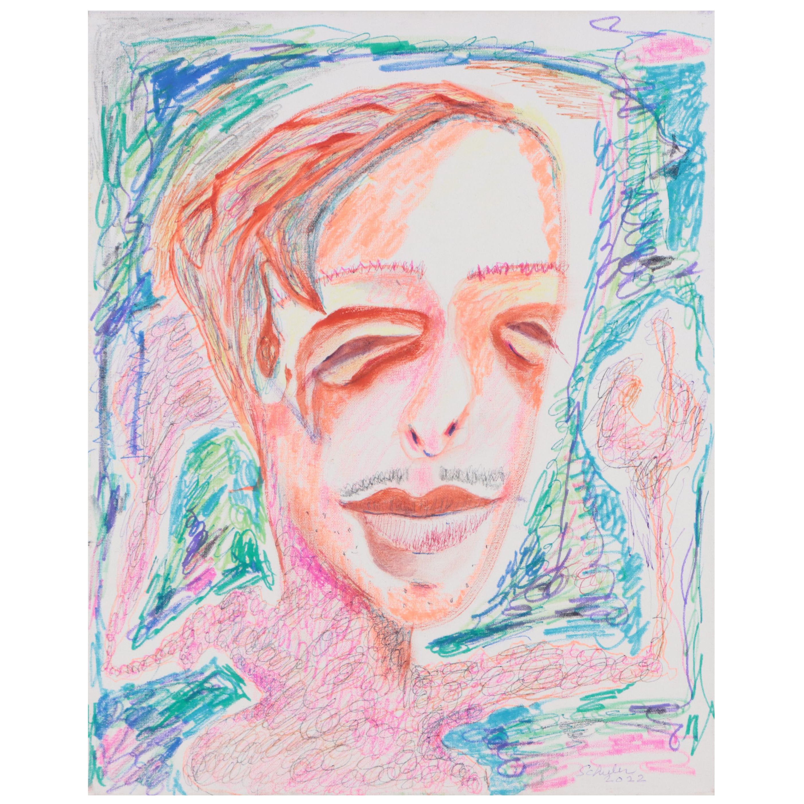 Janice Schuler Abstract Mixed Media Painting "Richard Got Nervous," 2022