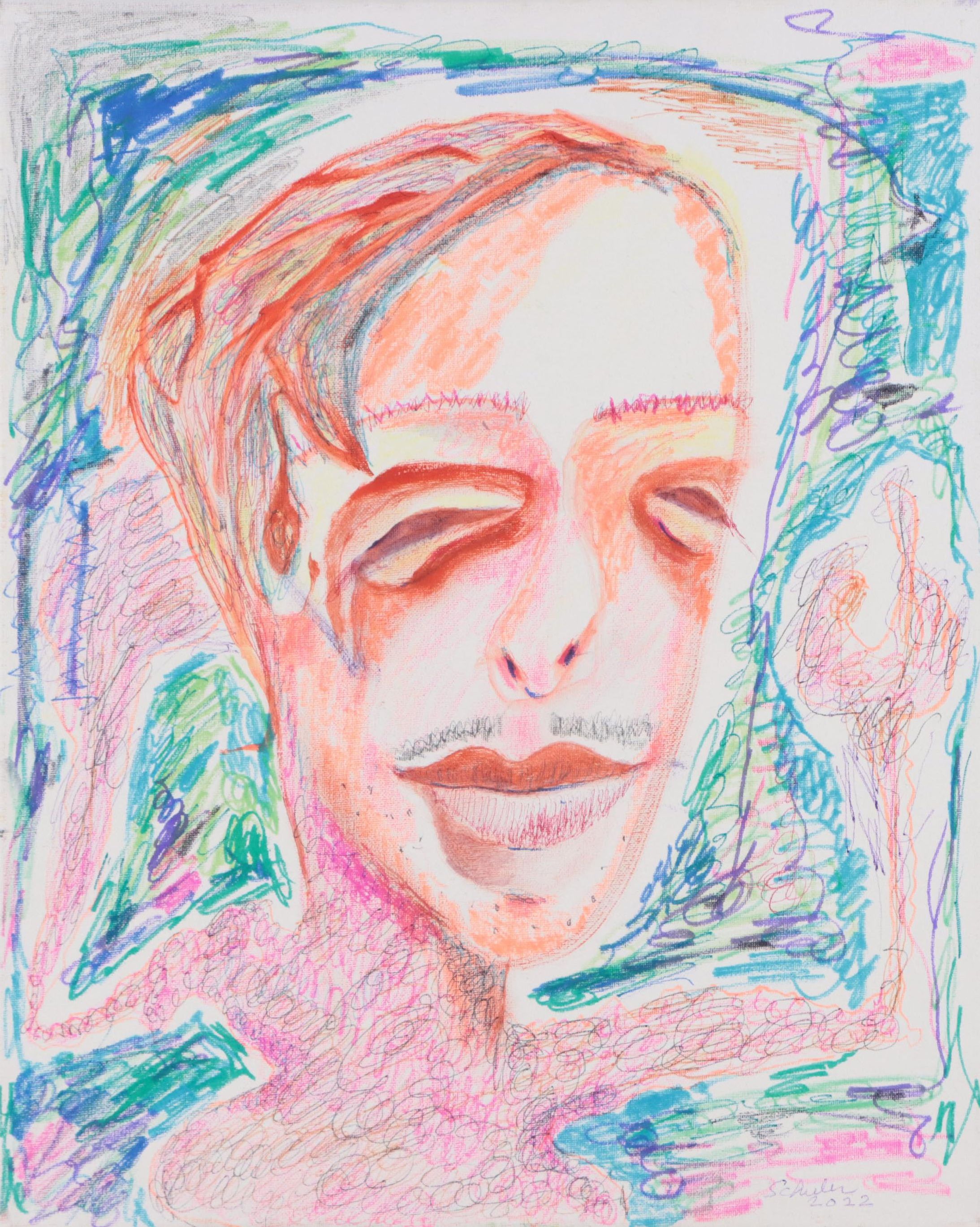 Janice Schuler Abstract Mixed Media Painting "Richard Got Nervous," 2022